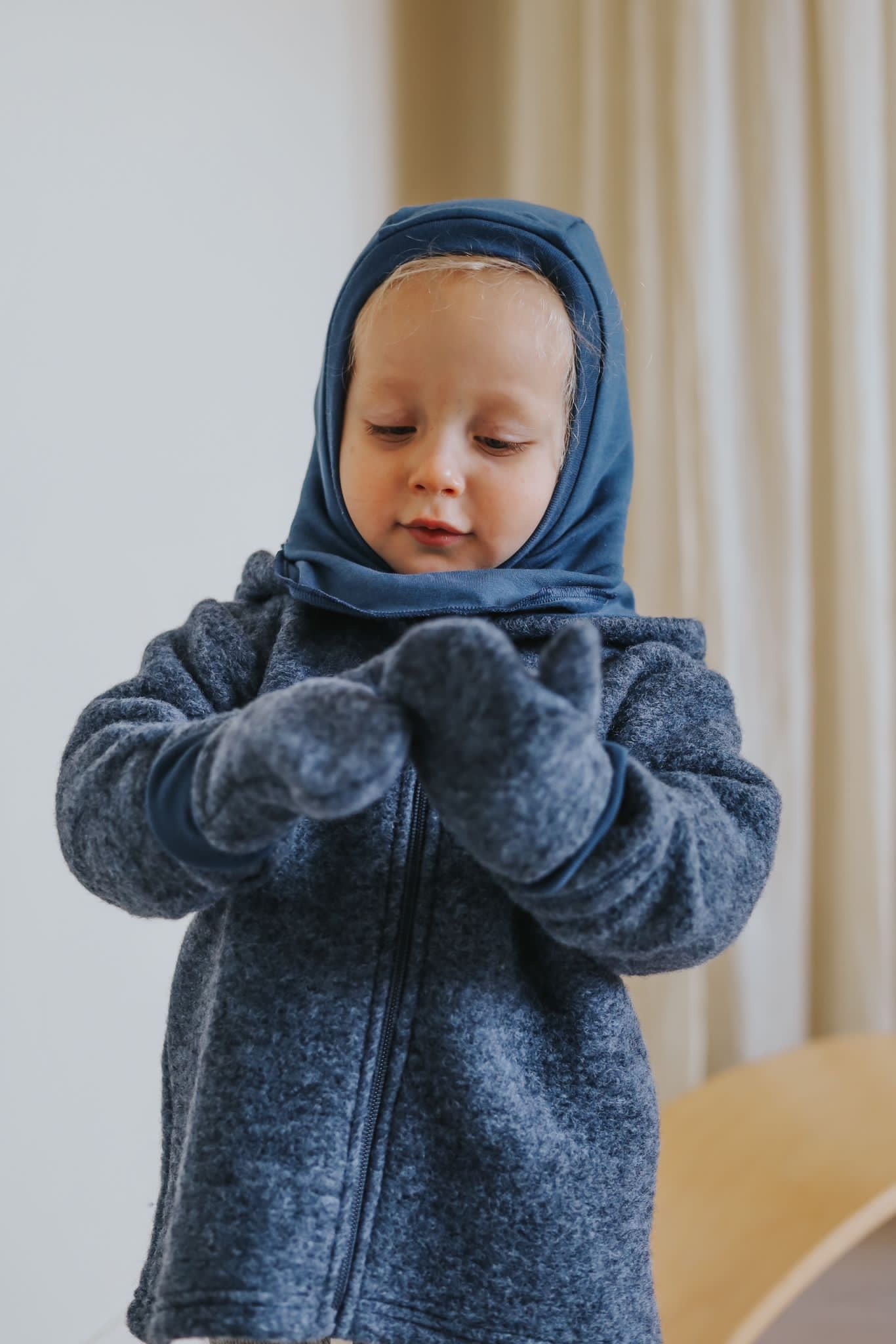 MERINO WOOL MITTENS BLUEBERRY