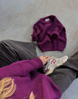 WOMEN CHUNKY KNIT PULLI BERRY GLAZE