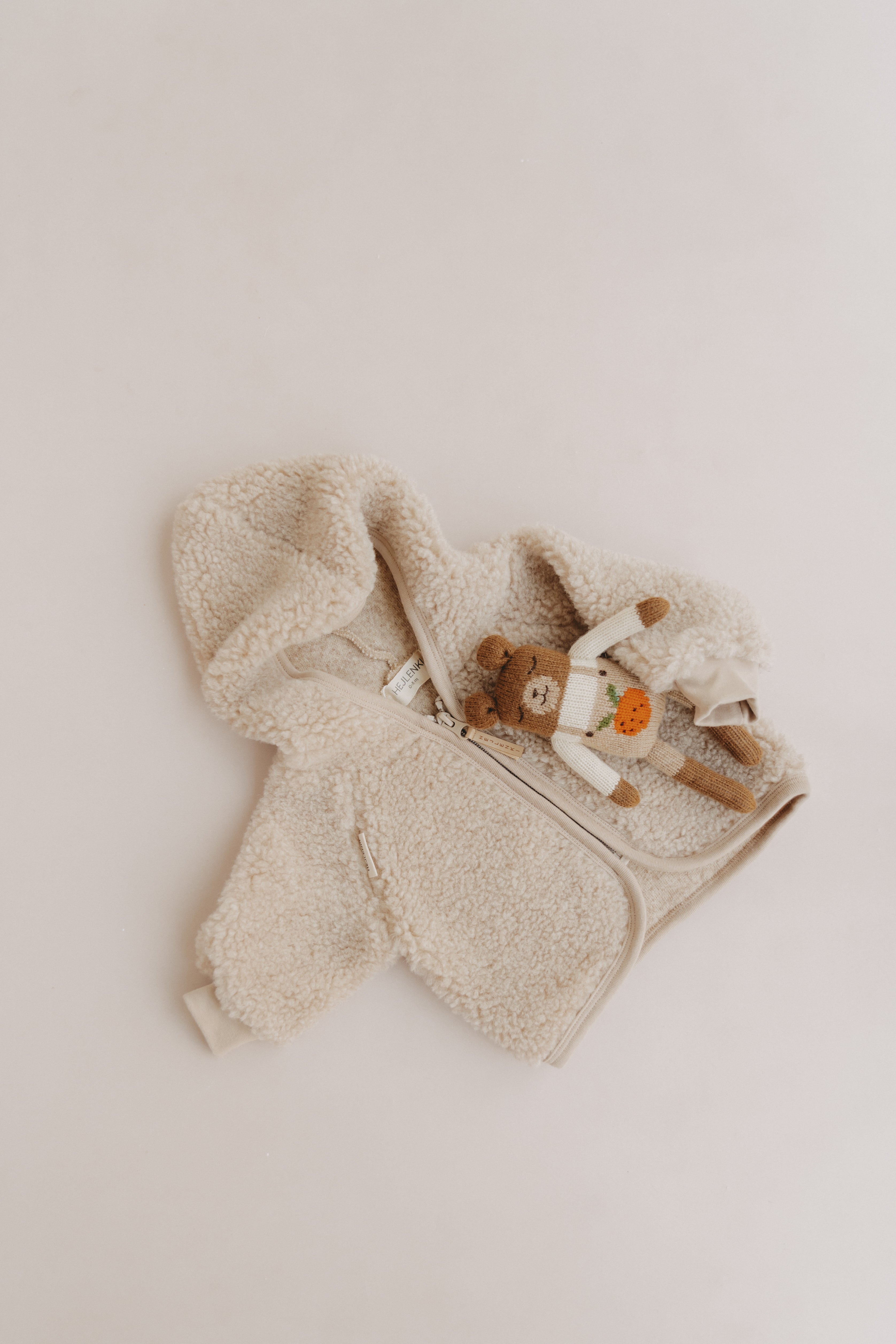 MERINO WOOL TEDDY JACKET BEIGE