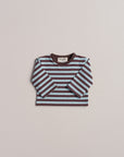 OVERSIZE STRIPED LONGSLEEVE AQUA/BROWN