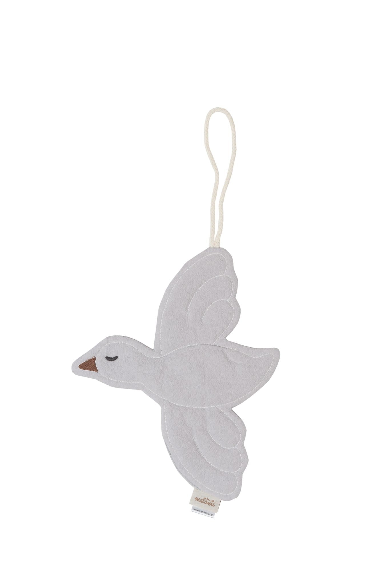 PACIFIER CLIP BIRD GREY