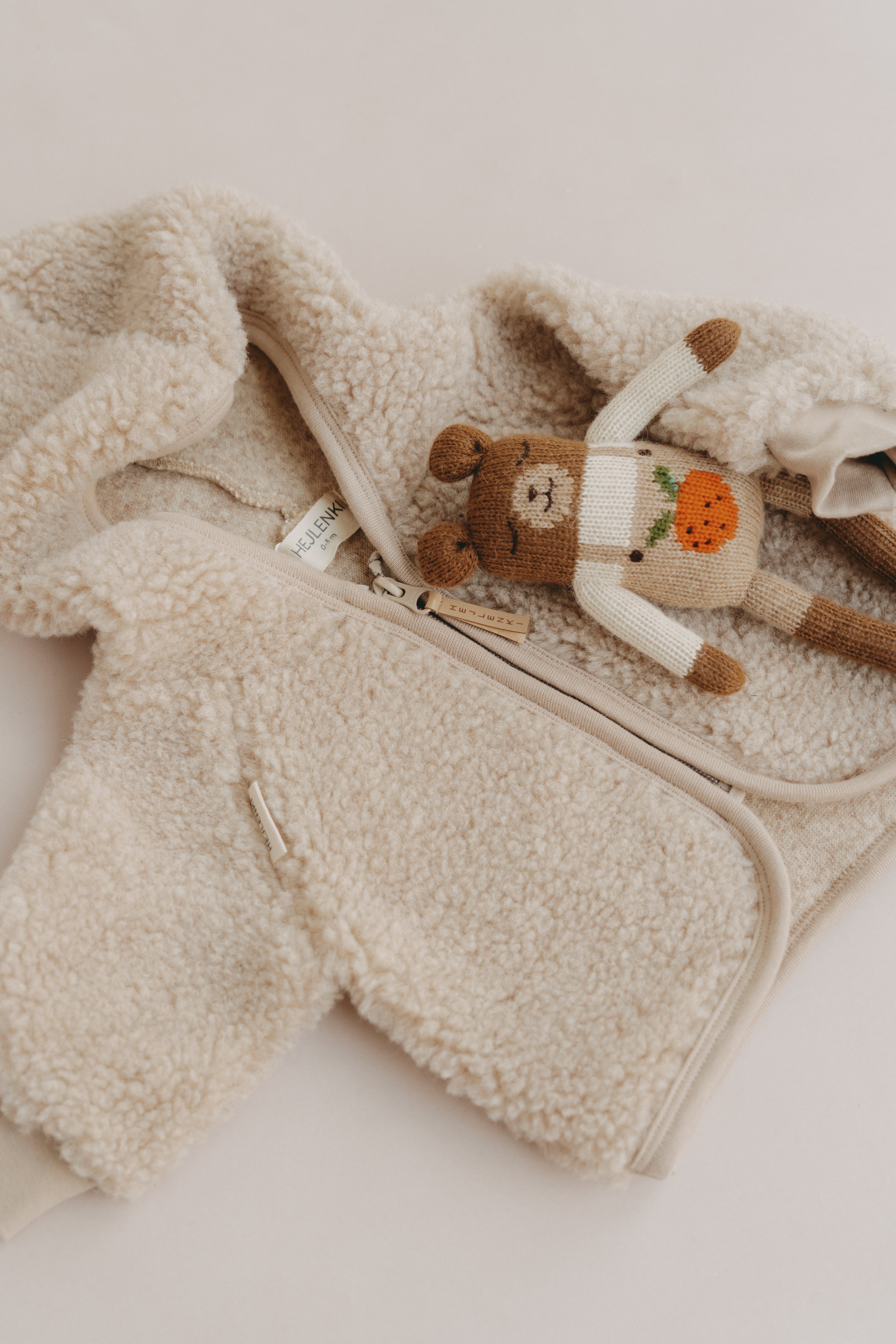 MERINO WOOL TEDDY JACKET BEIGE