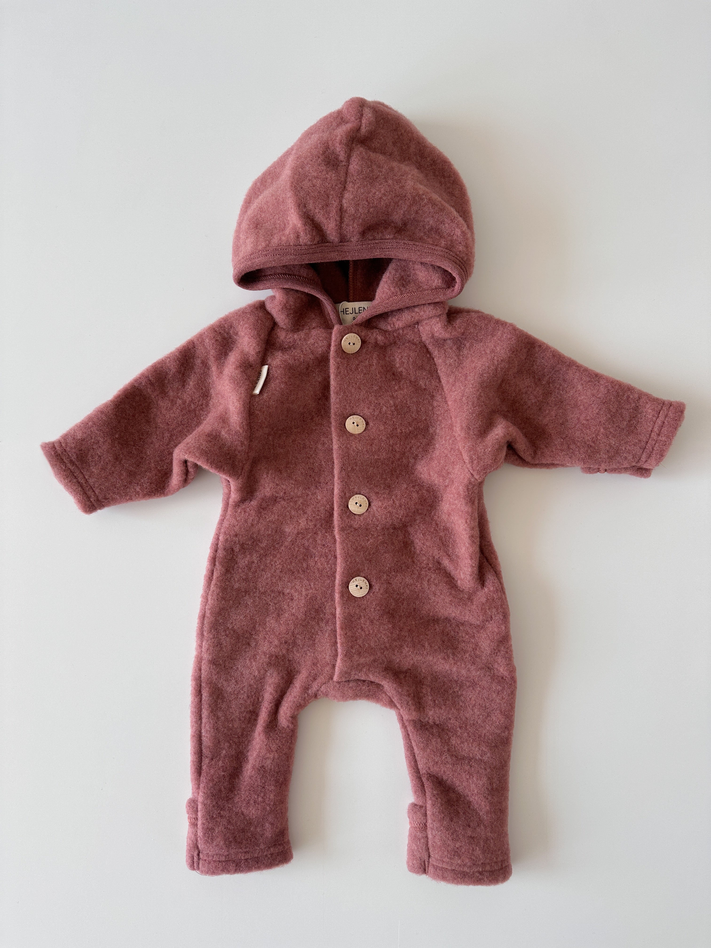 MERINO WOOL FLEECE OVERALL HEATHER ROSE