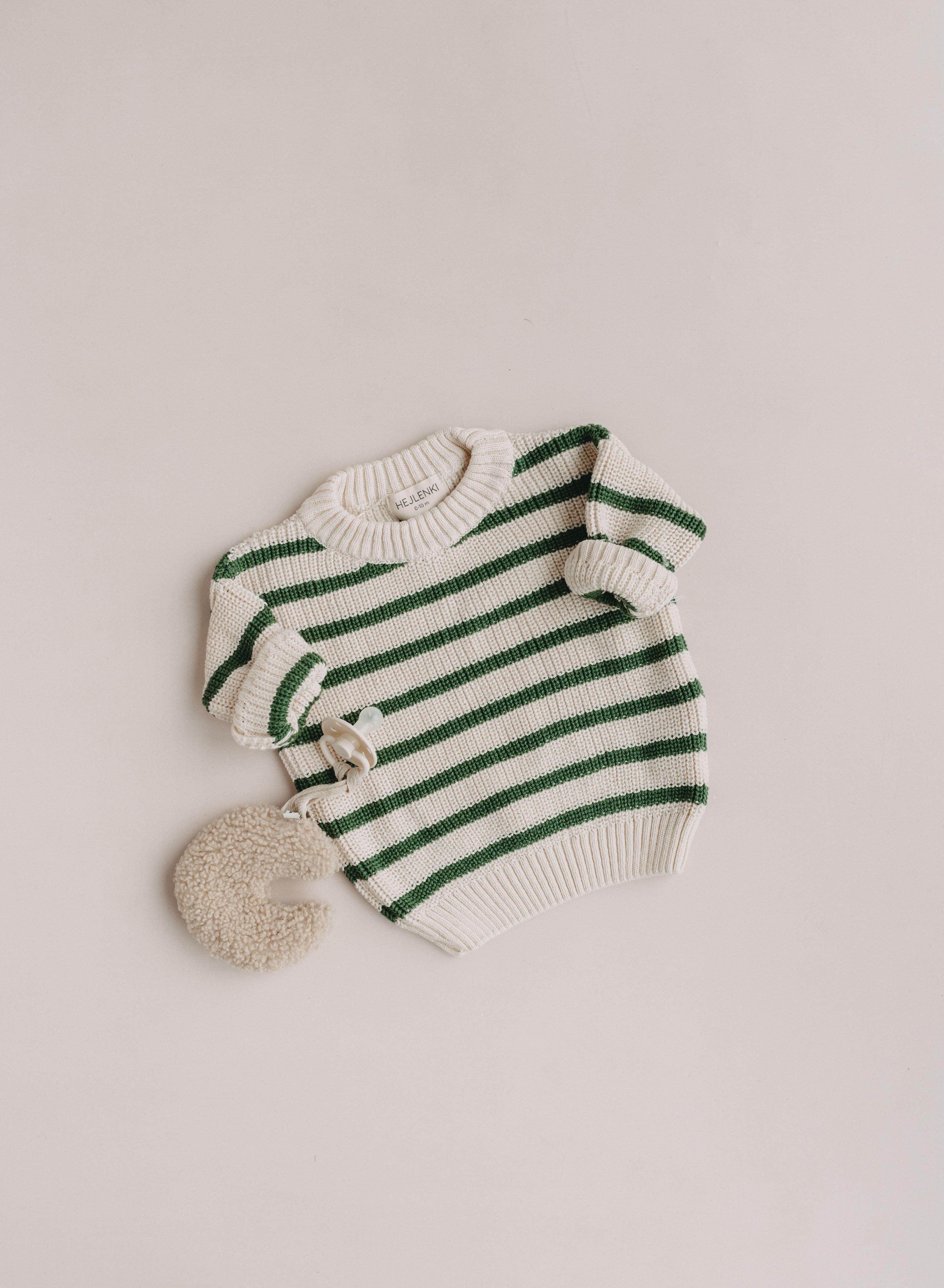 CHUNKY KNIT PULLI PINE STRIPED