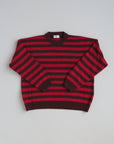 MOM WOOL KNIT PULLI STRIPED BURGUNDY/CHERRY