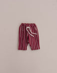 WARM STRIPED PANTS BURGUNDY