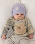 KNIT BEANIE LAVENDER CREAM