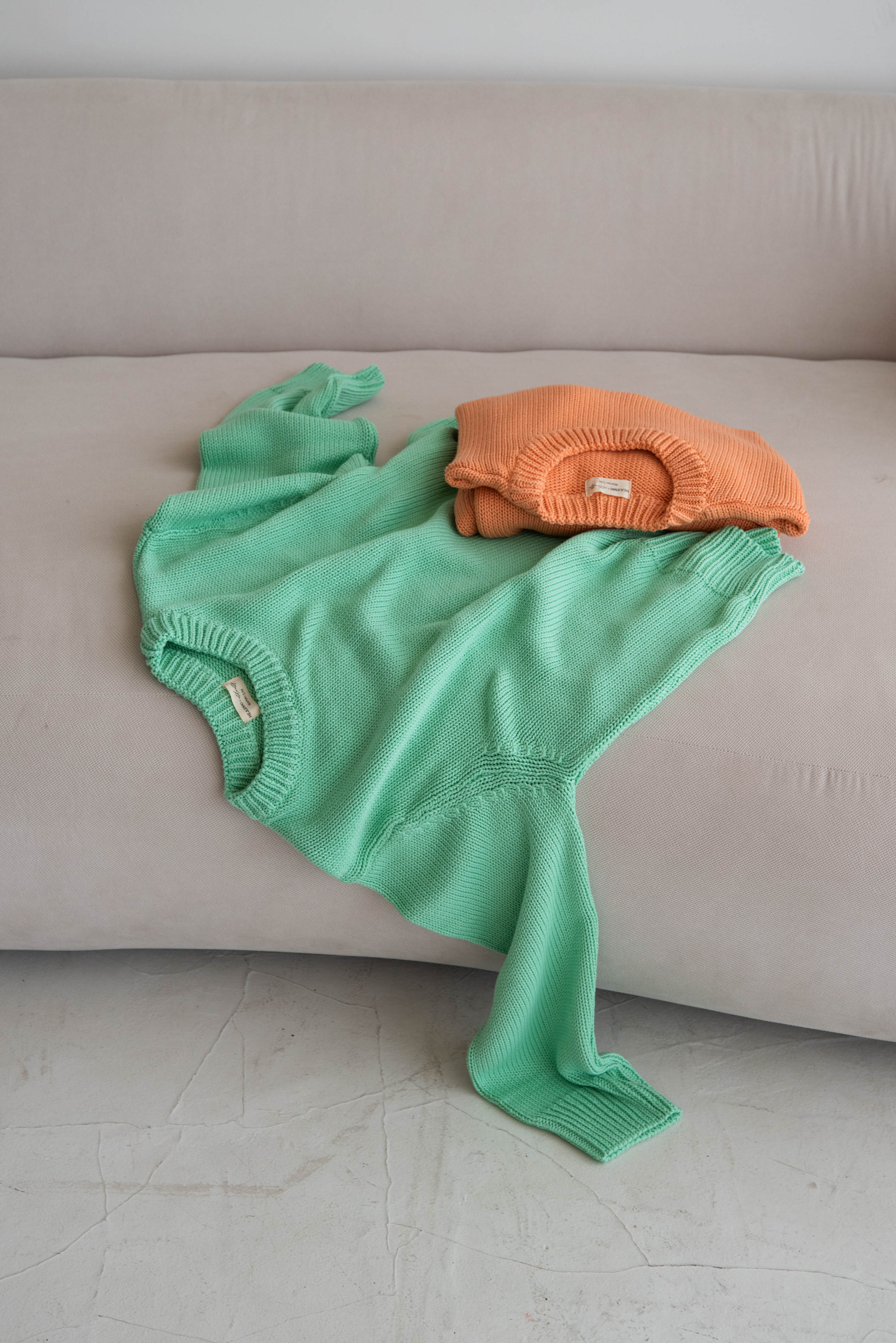 WOMEN CHUNKY KNIT PULLI APRICOT POP