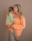 WOMEN CHUNKY KNIT PULLI APRICOT POP