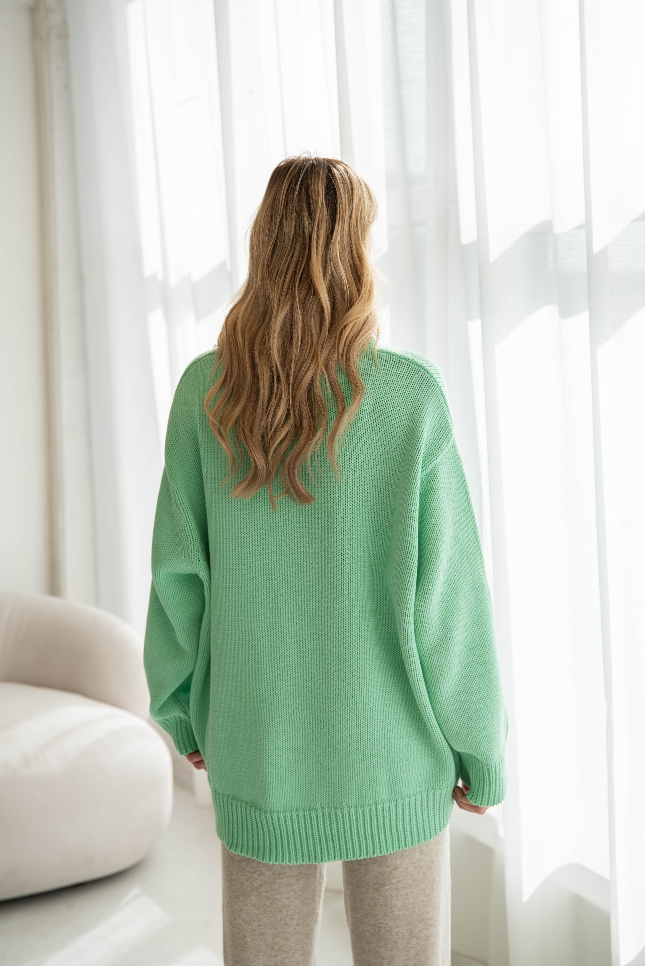 WOMEN CHUNKY KNIT PULLI COOL POP