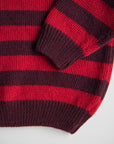 WOOL KNIT PULLI STRIPED BURGUNDY/CHERRY
