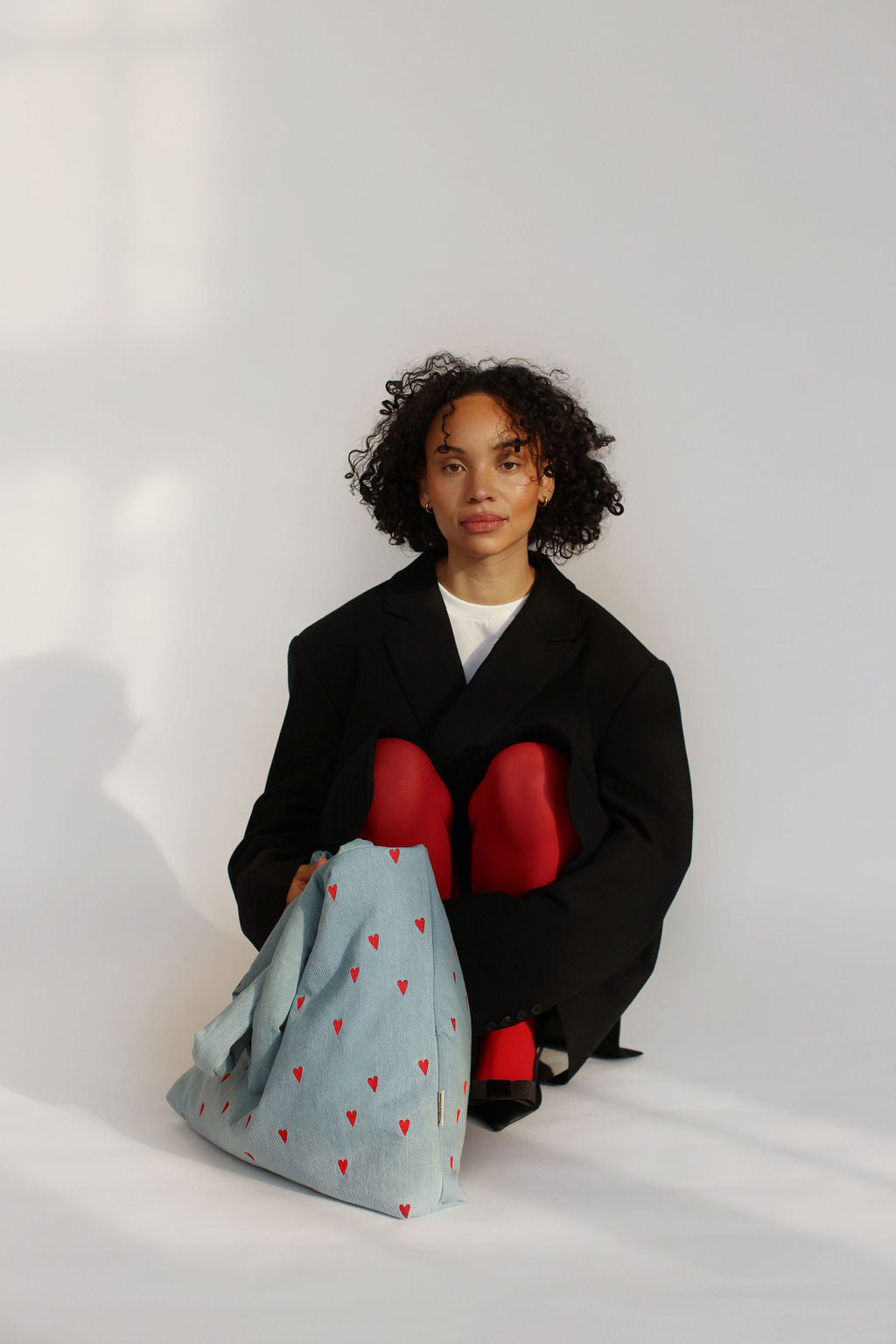 MOM BAG DENIM HEARTS