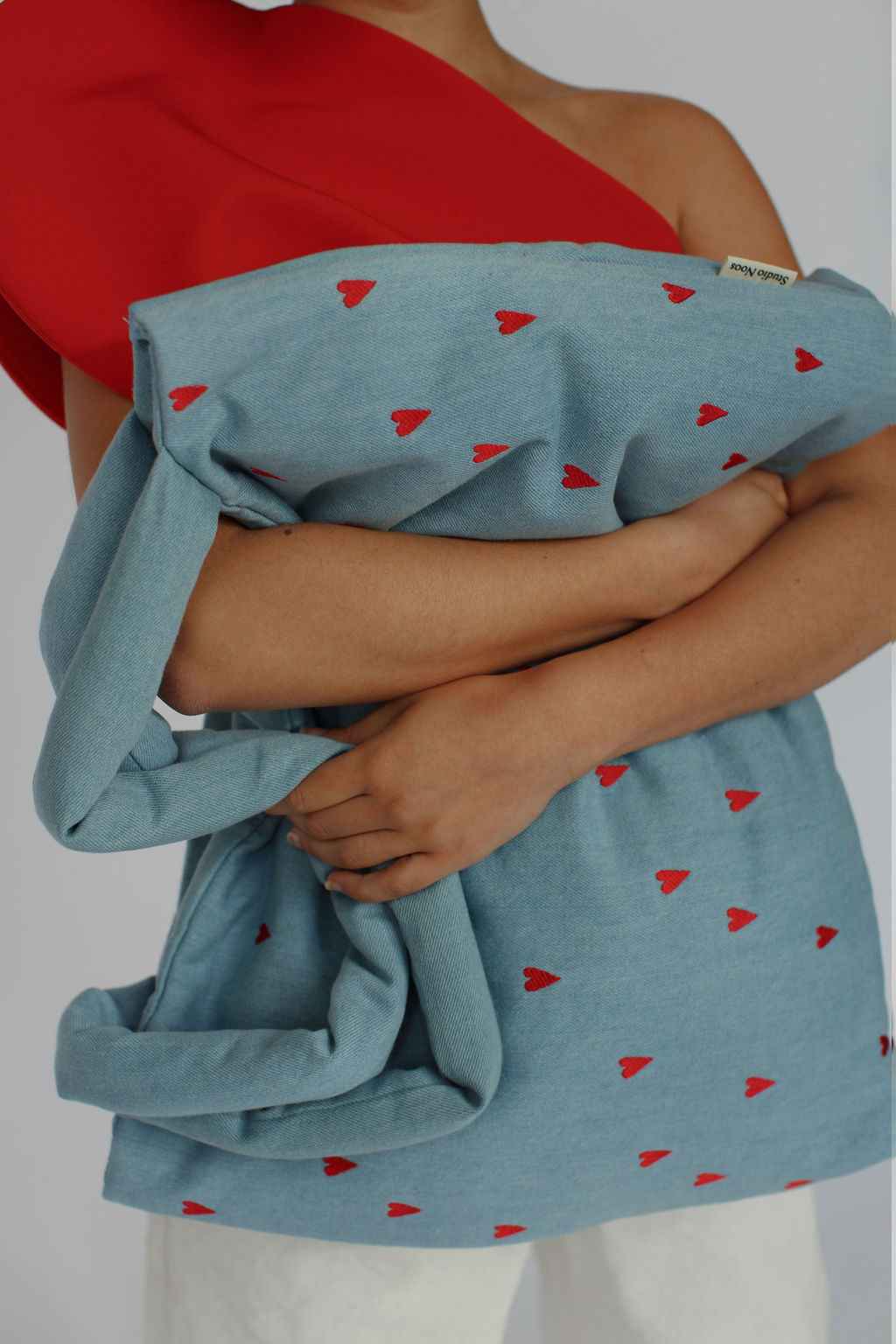 MOM BAG DENIM HEARTS