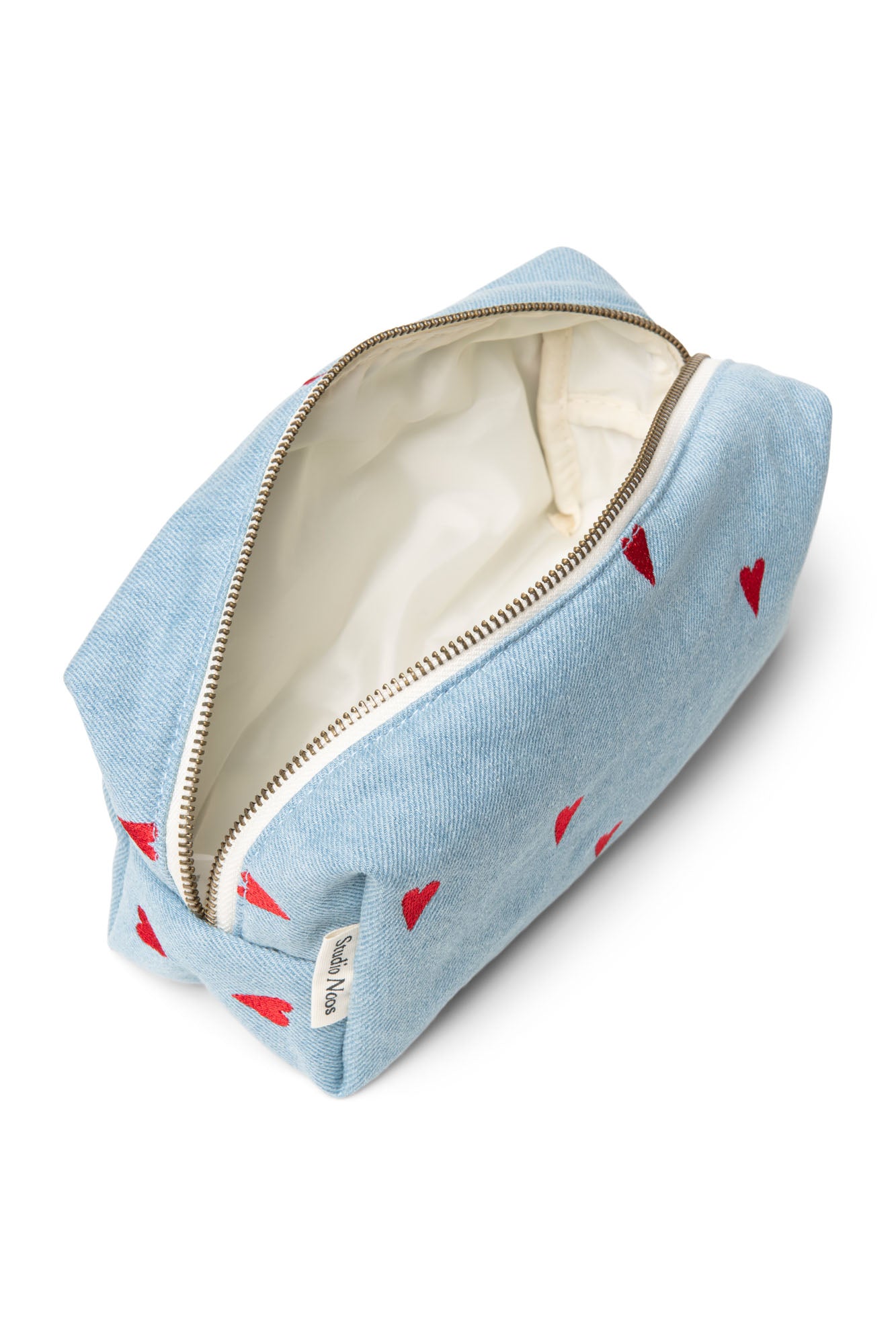 DENIM POUCH BAG HEARTS