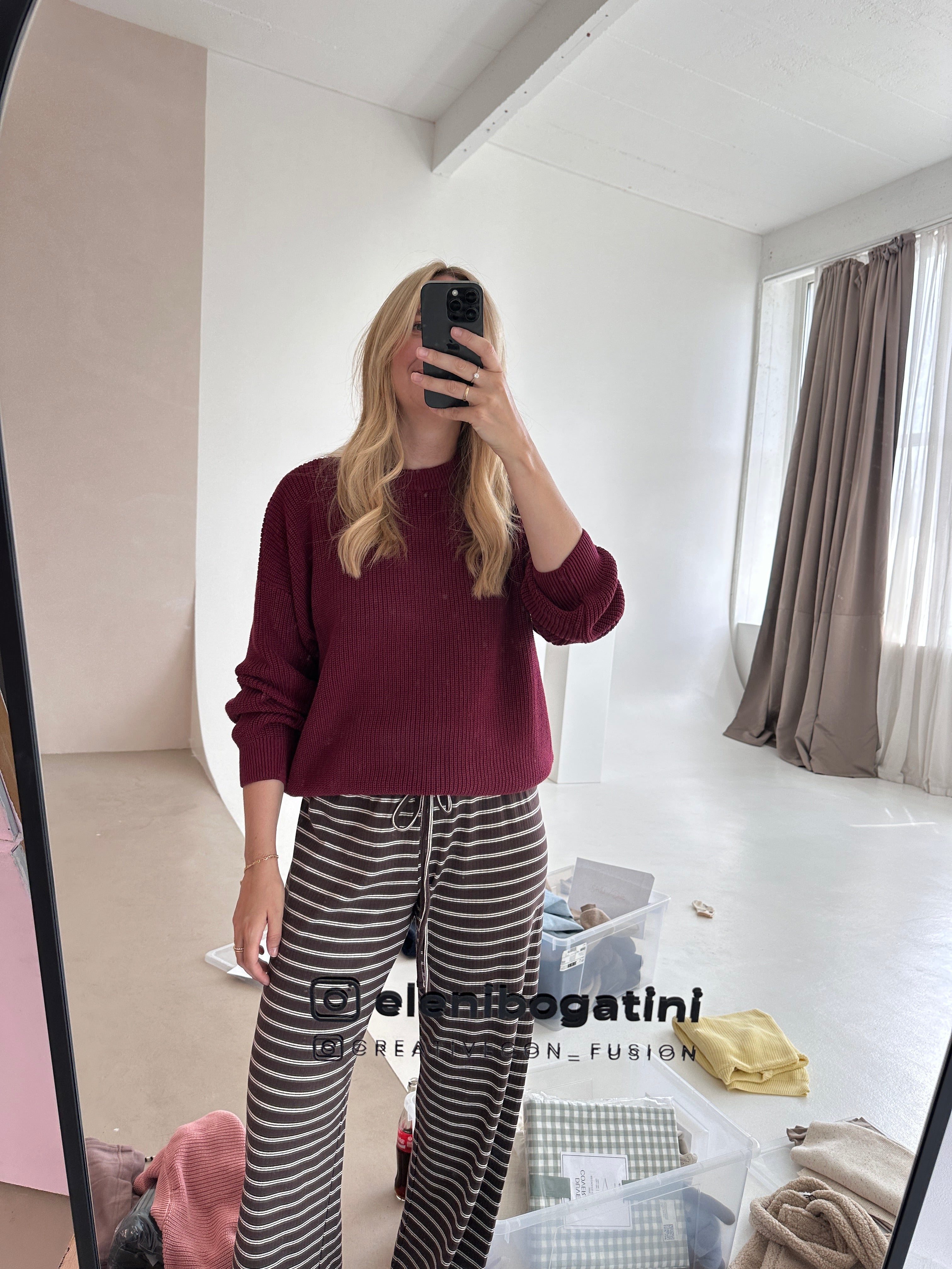 MOM CHUNKY KNIT PULLI RUBY