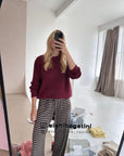 MOM CHUNKY KNIT PULLI RUBY