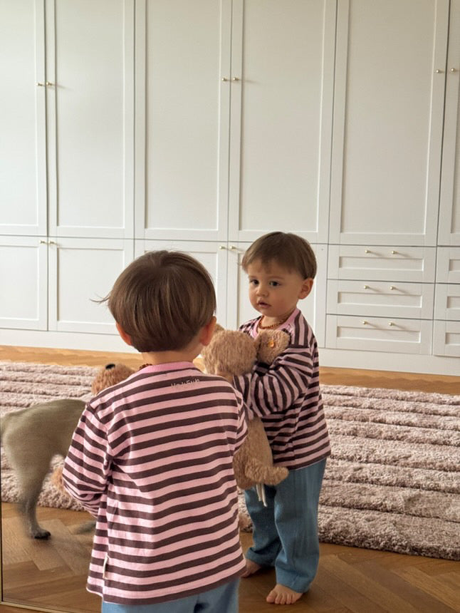 LONGSLEEVE STRIPED BLUSH/BROWN