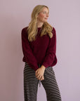 MOM CHUNKY KNIT PULLI RUBY