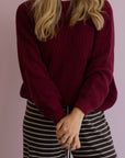 MOM CHUNKY KNIT PULLI RUBY
