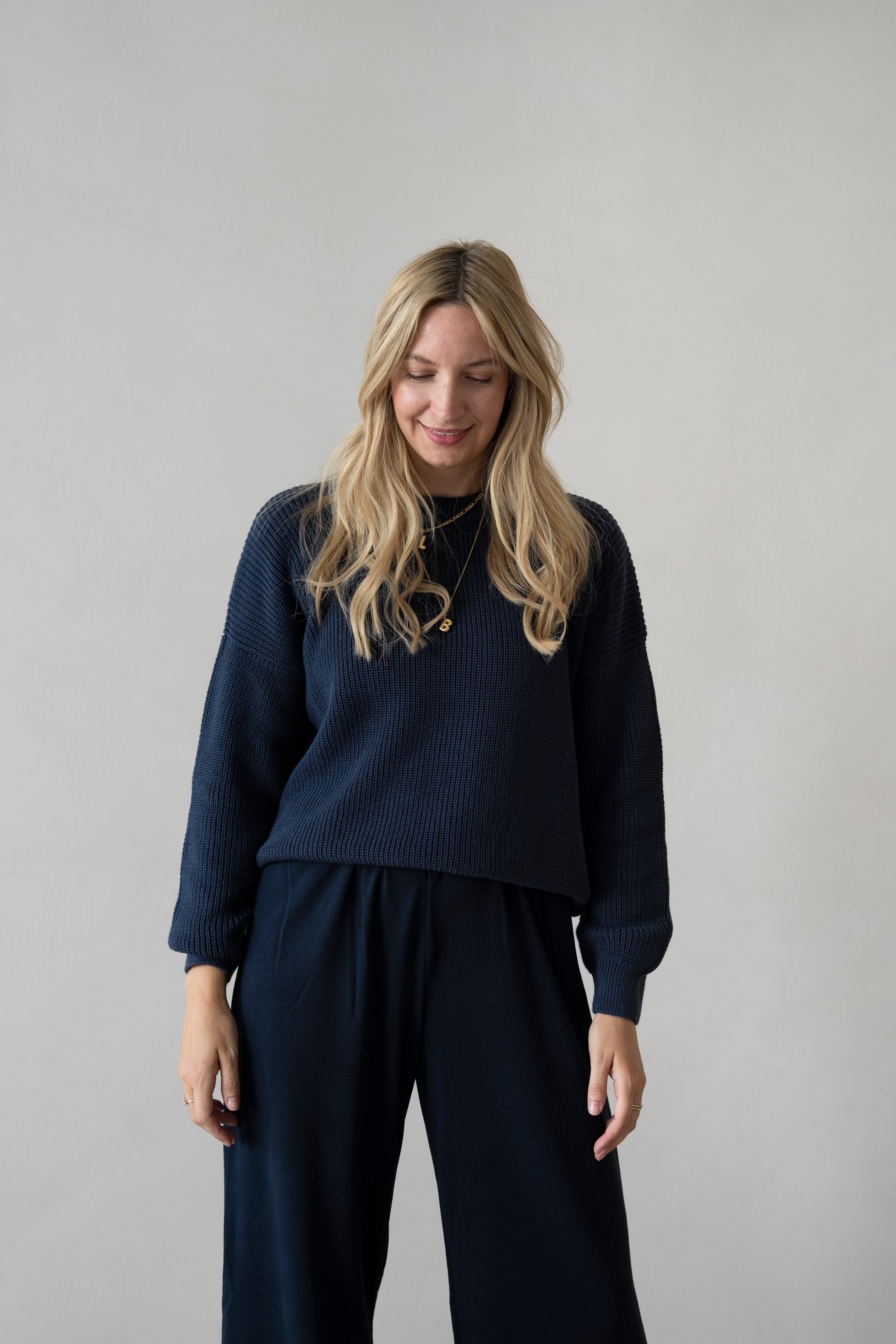 MOM CHUNKY KNIT PULLI MIDNIGHT
