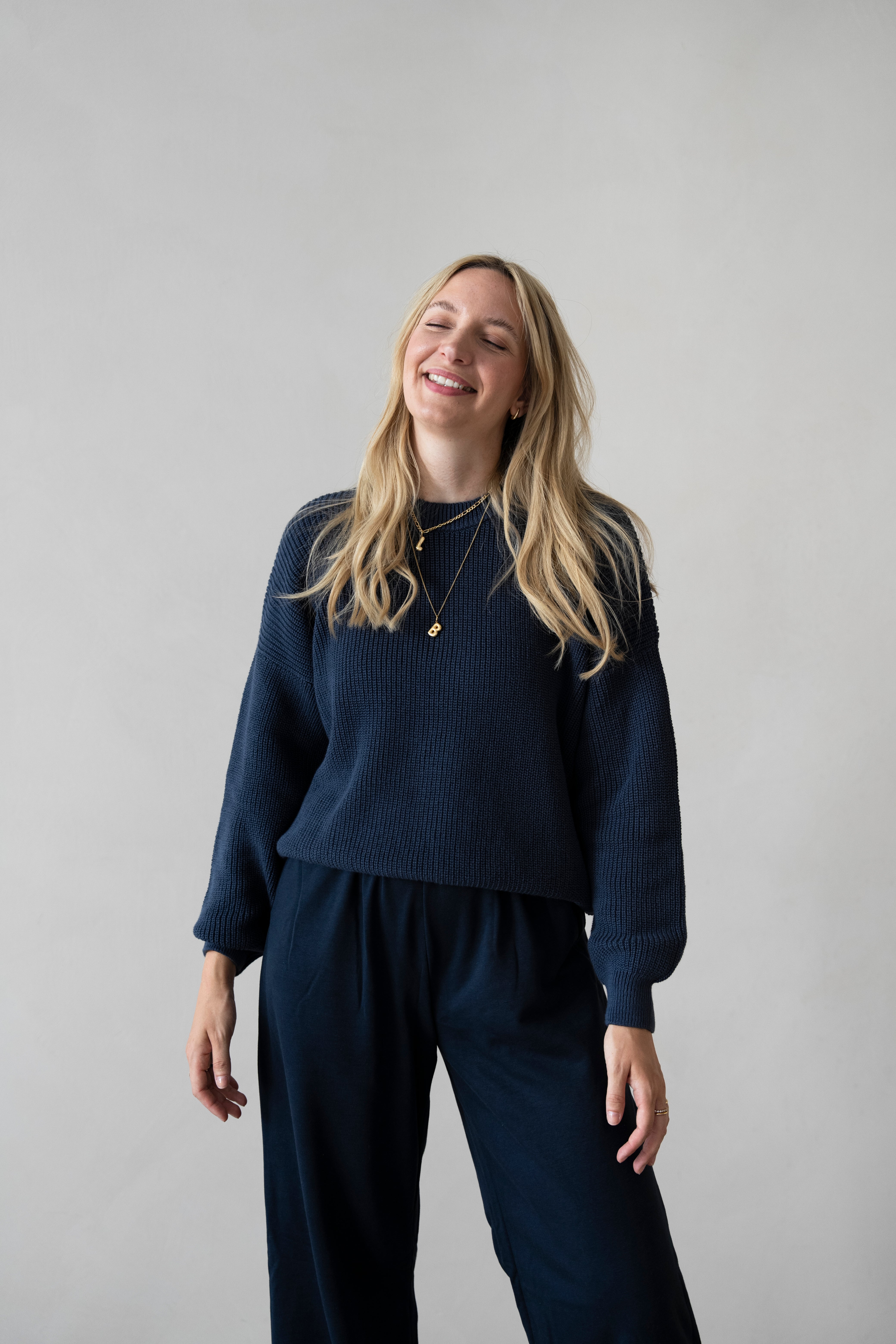 MOM CHUNKY KNIT PULLI MIDNIGHT