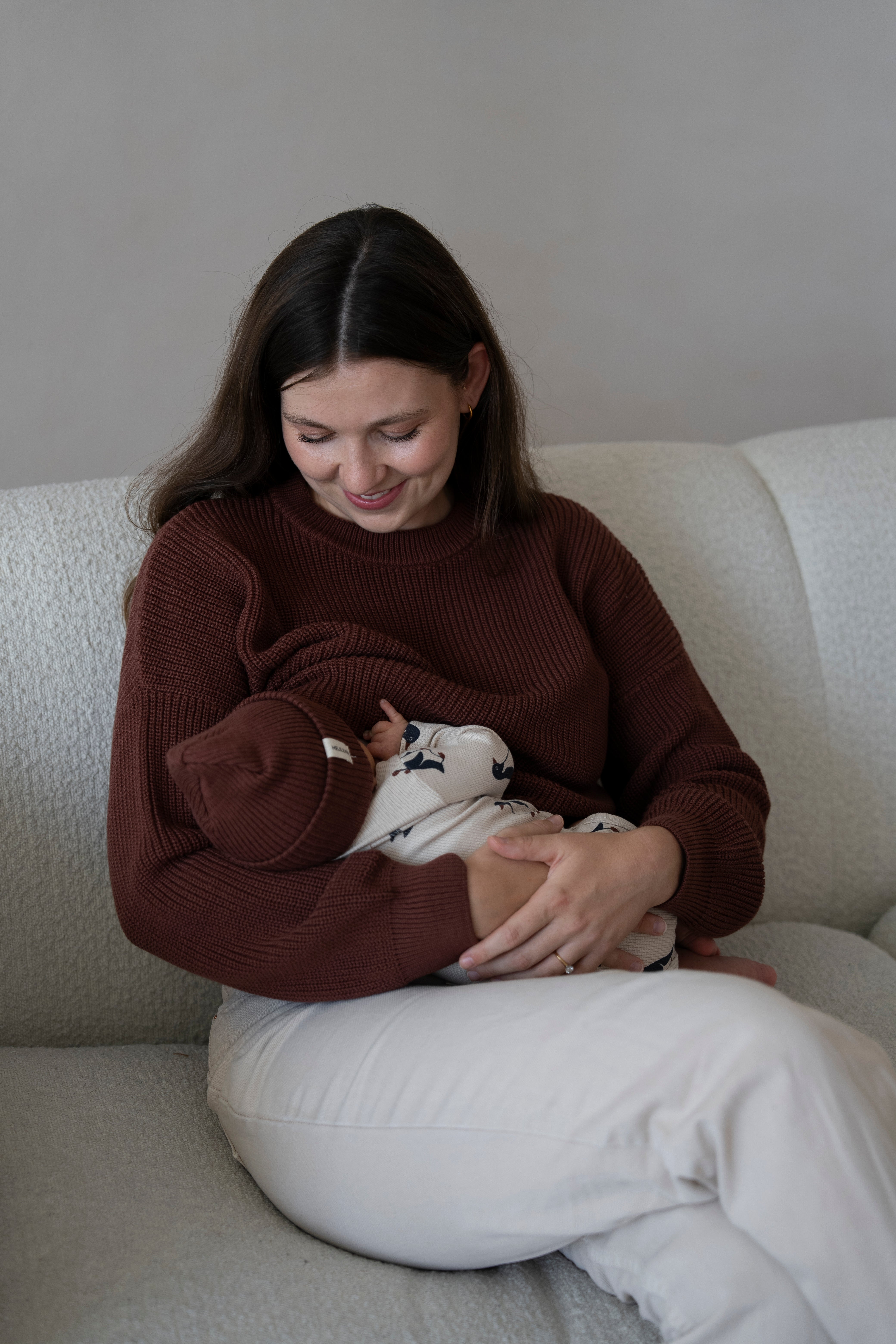 MOM CHUNKY KNIT PULLI BAKED BROWNIE