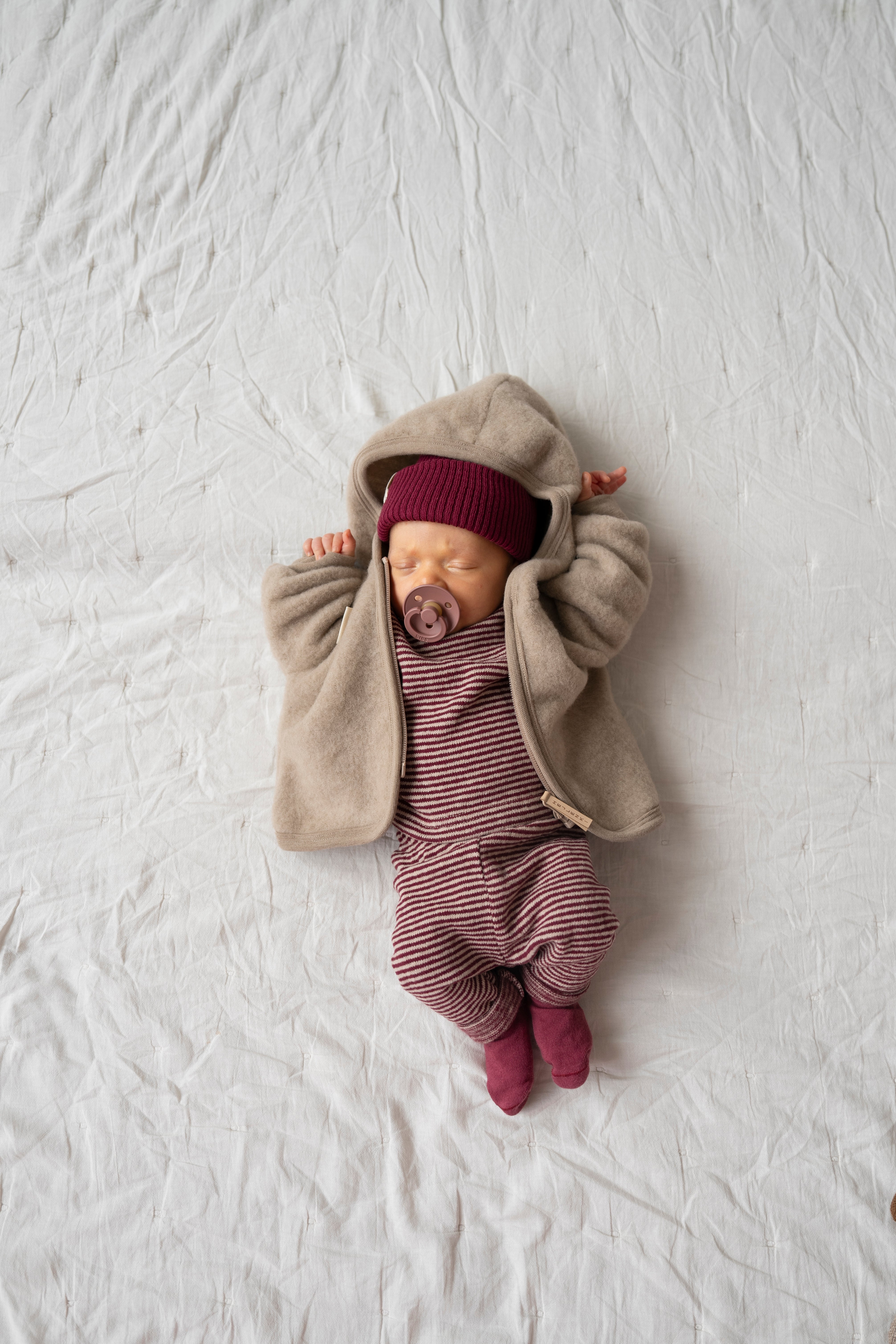 MERINO WOOL FLEECE JACKET BEIGE