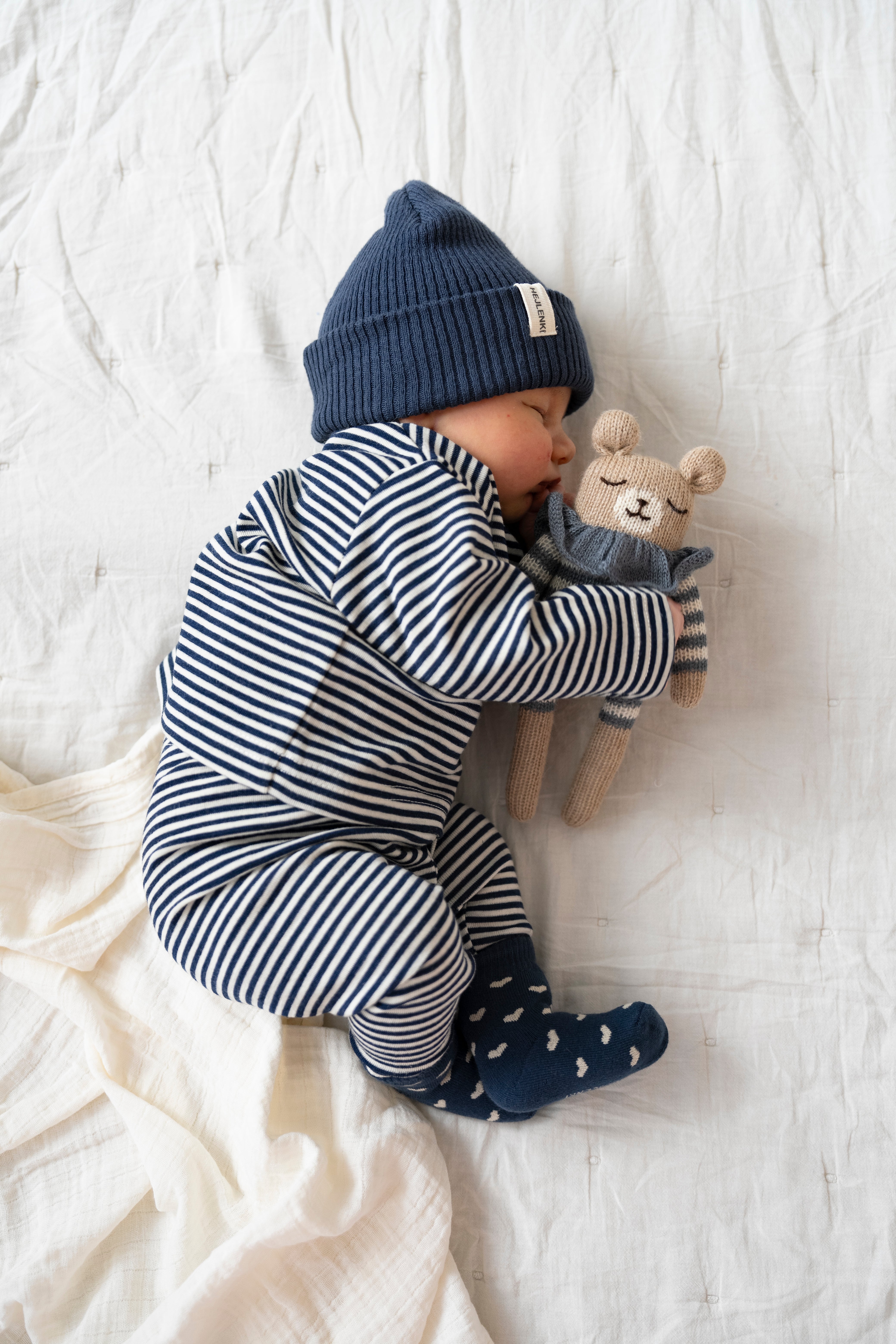 PURE WOOL LEGGINGS STRIPED MIDNIGHT