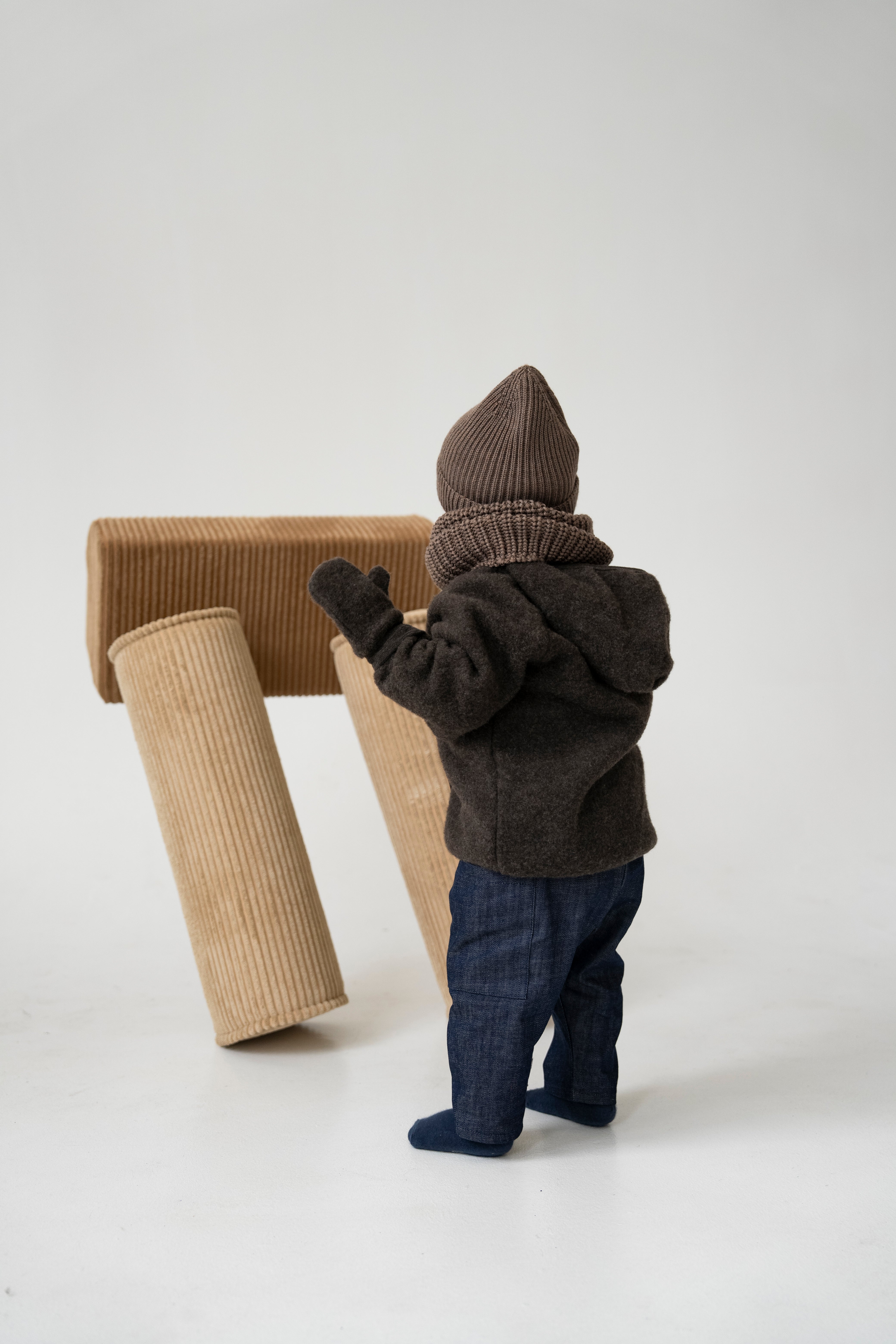 MERINO WOOL FLEECE JACKET CHOCOLATE BROWN