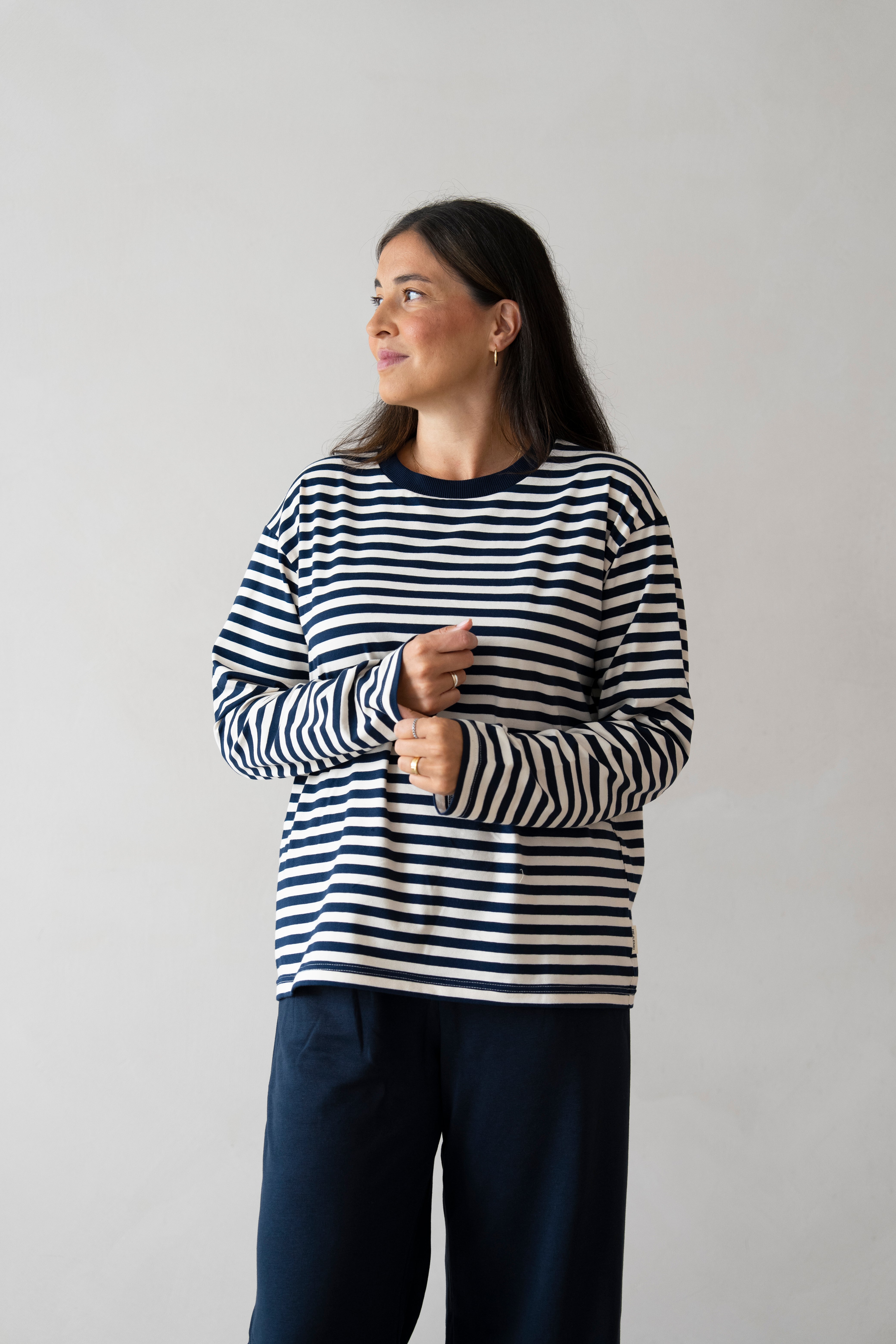 MOM LONGSLEEVE STRIPED MIDNIGHT