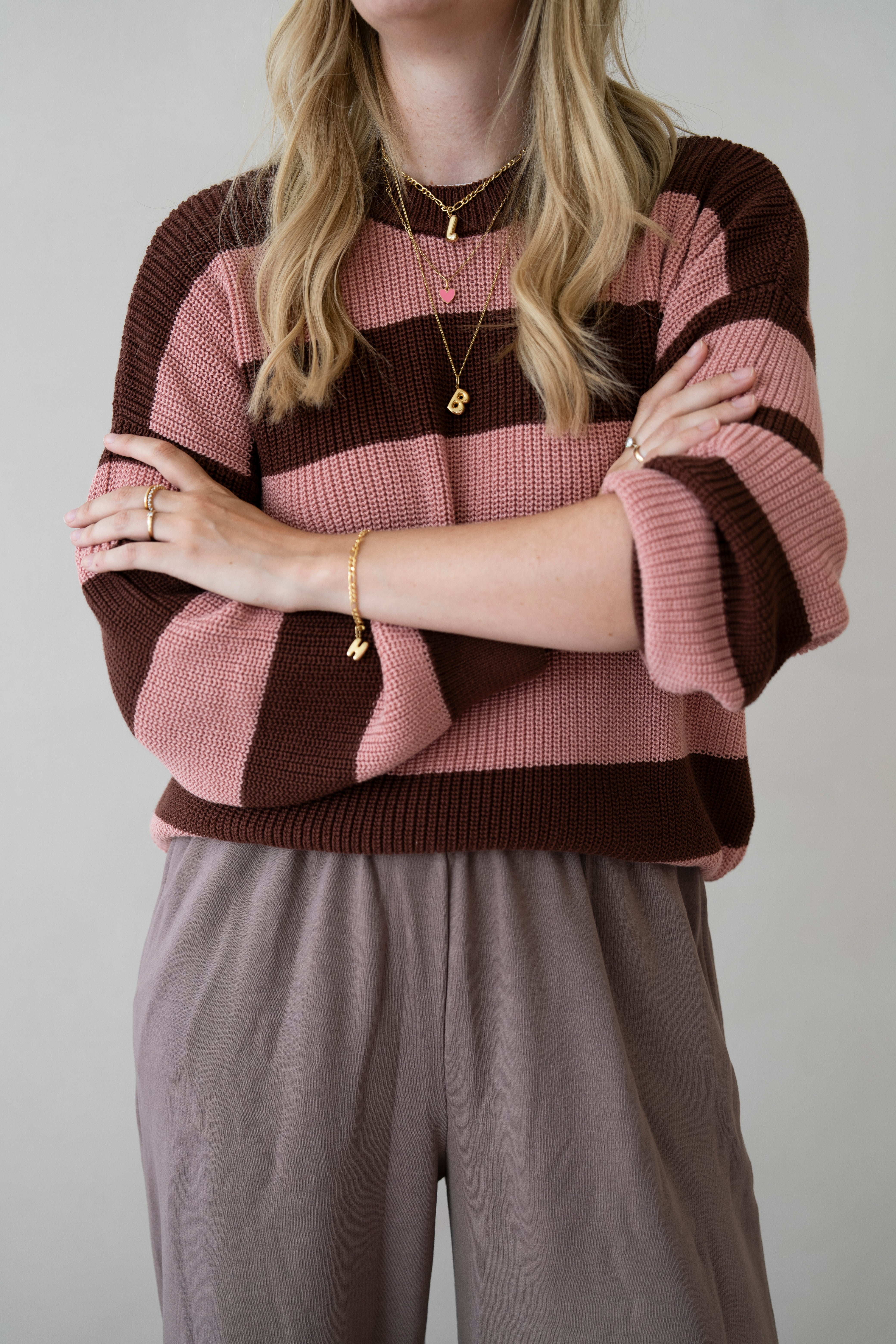 MOM CHUNKY KNIT PULLI STRIPED