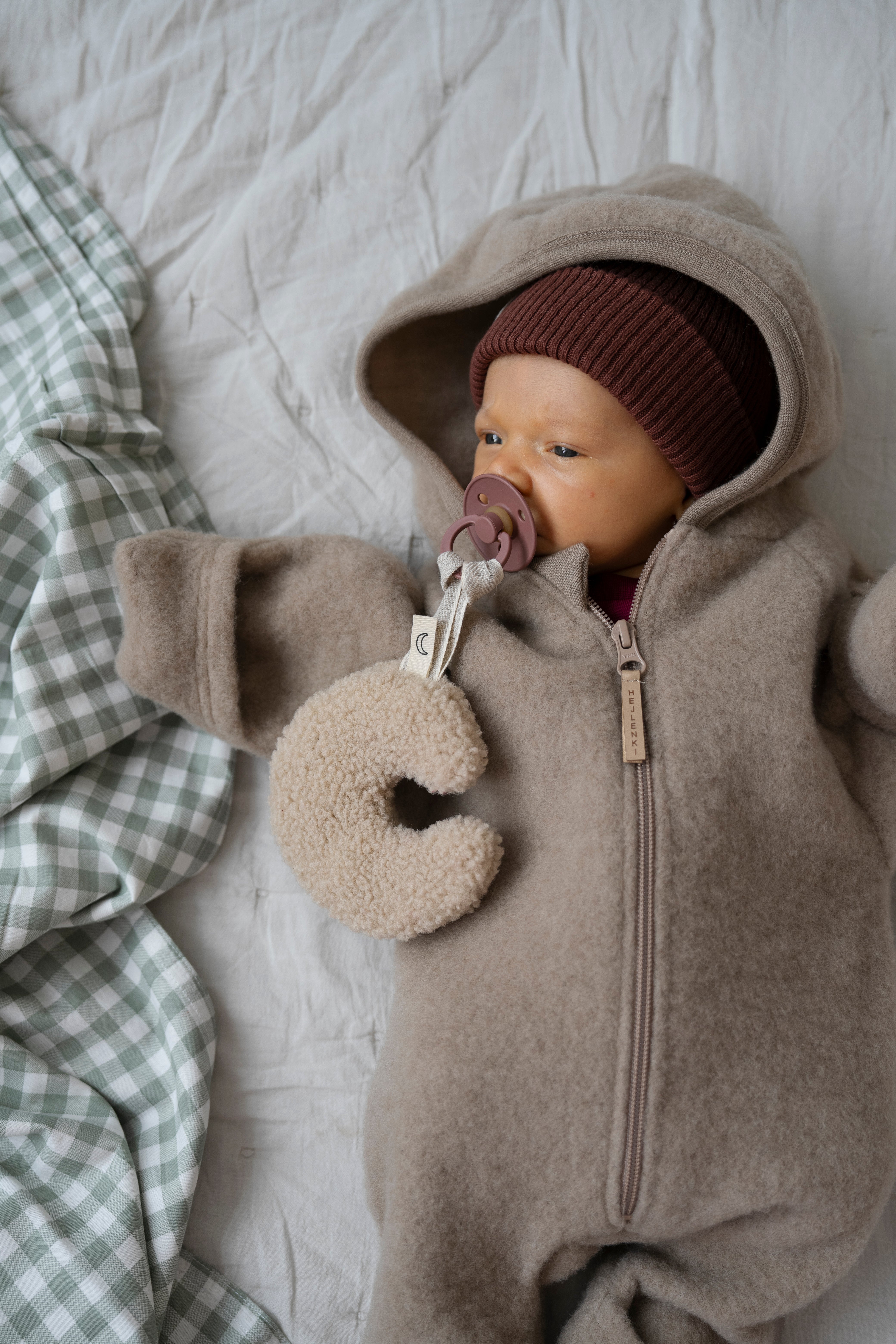 MERINO WOOL FLEECE OVERALL BEIGE