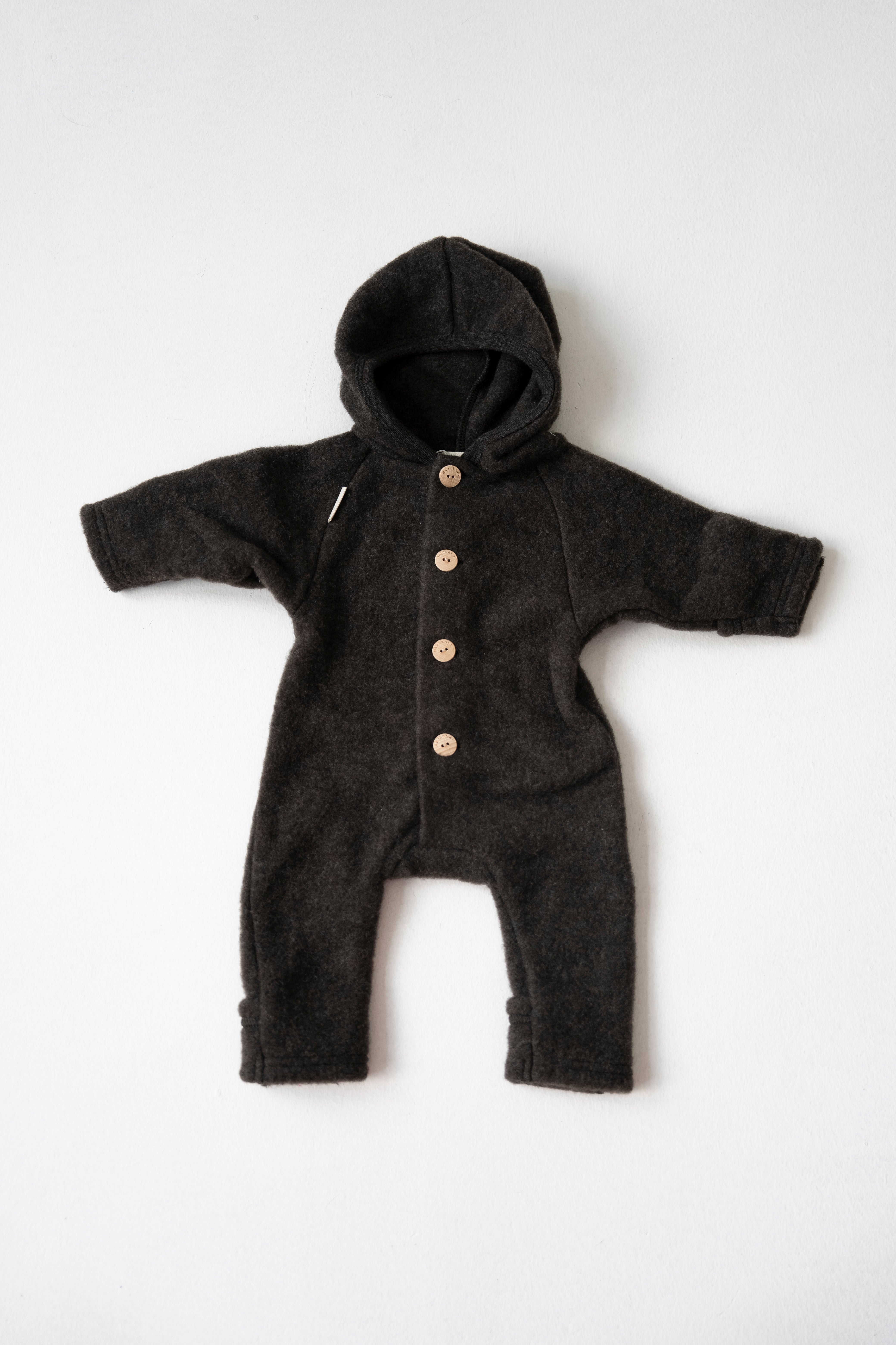 MERINO WOOL FLEECE OVERALL CHOCOLATE BROWN