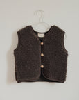 MERINO TEDDY VEST BROWN