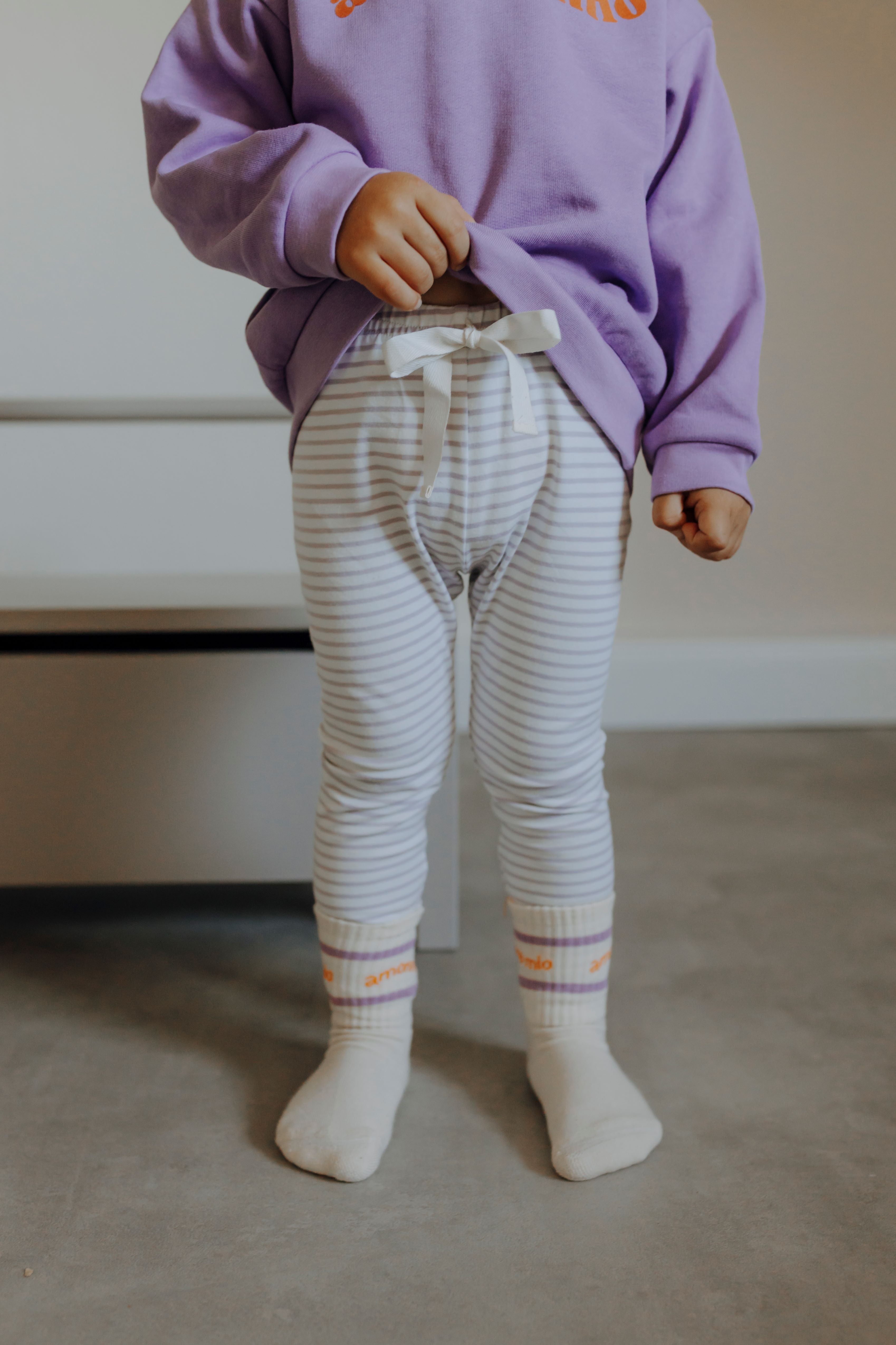 STRIPED LEGGINGS LAVENDER