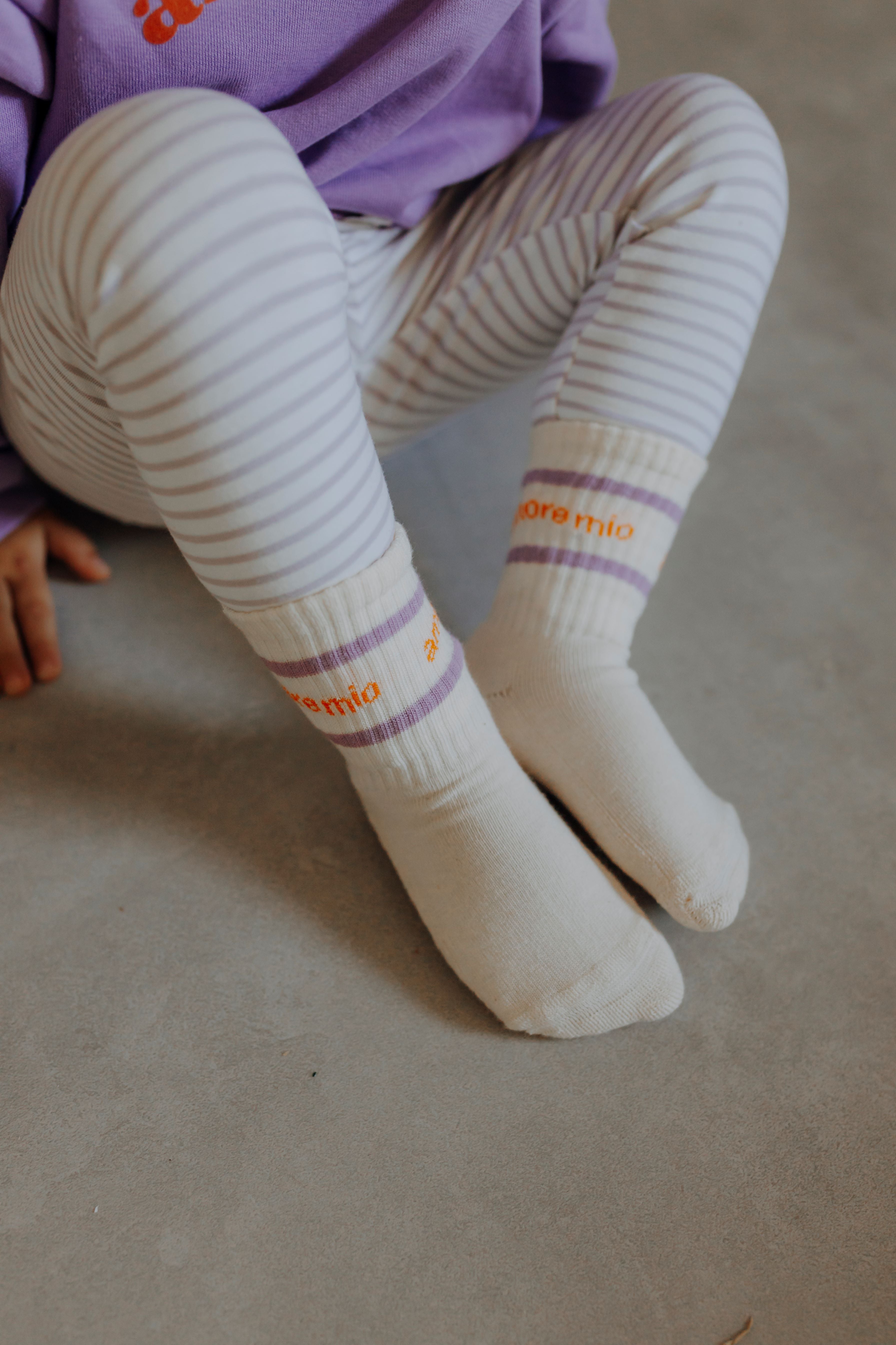 STRIPED LEGGINGS LAVENDER