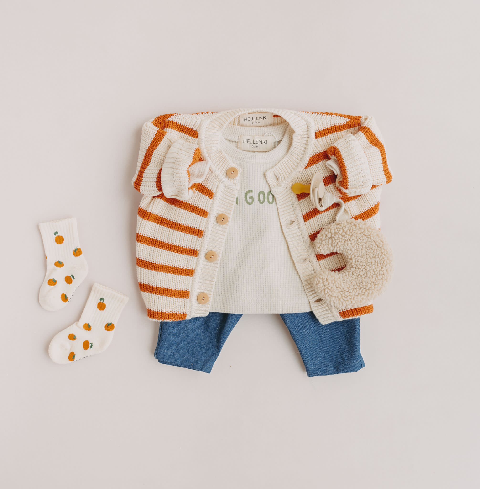 STRIPED CARDIGAN TANGERINE