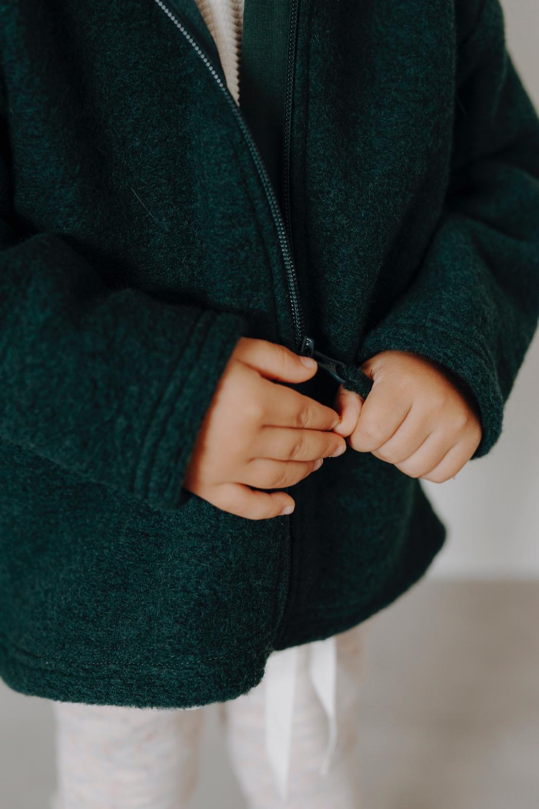 MERINO WOOL JACKET DARK GREEN