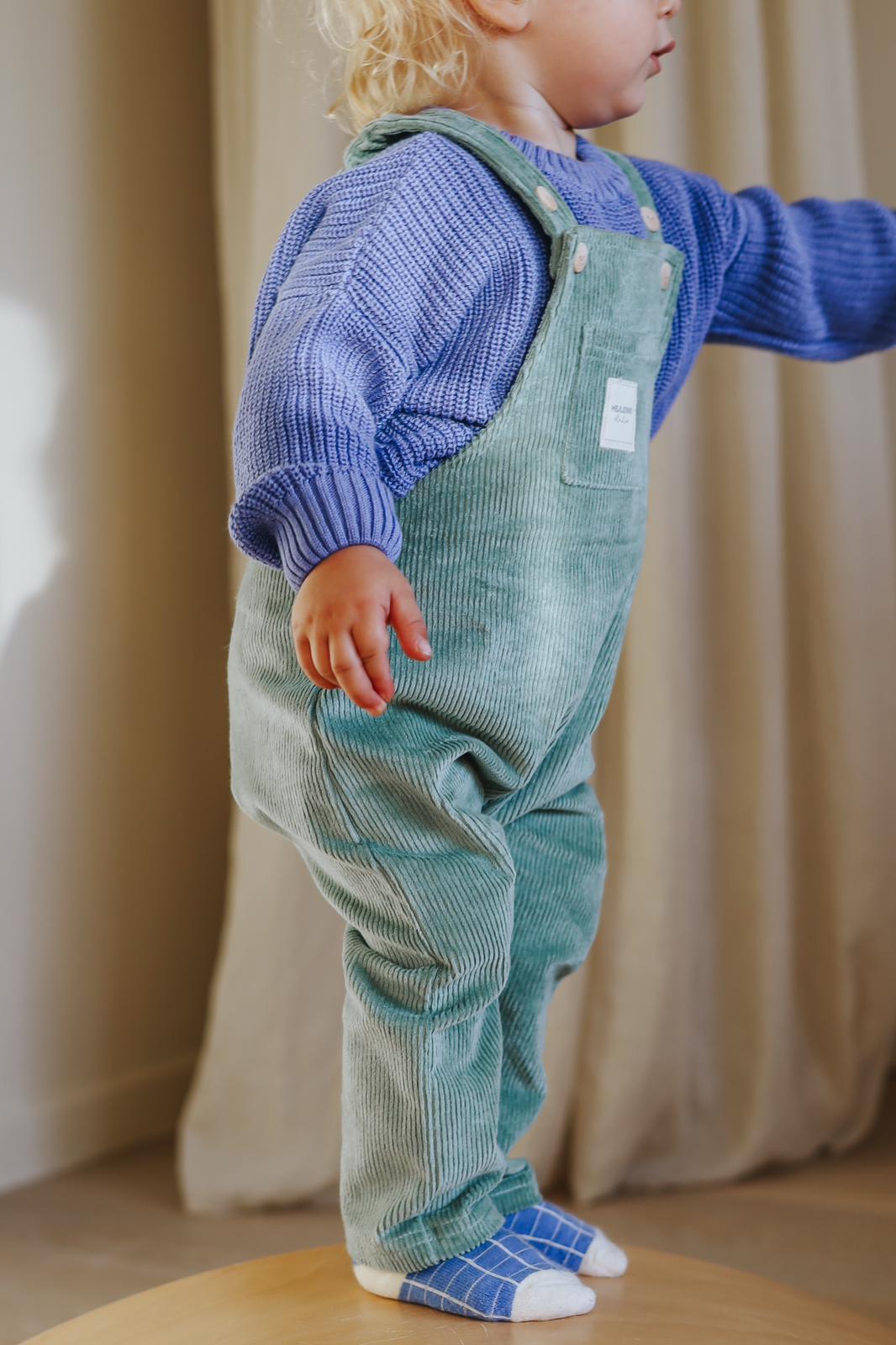 CORDUROY DUNGAREES SAGE