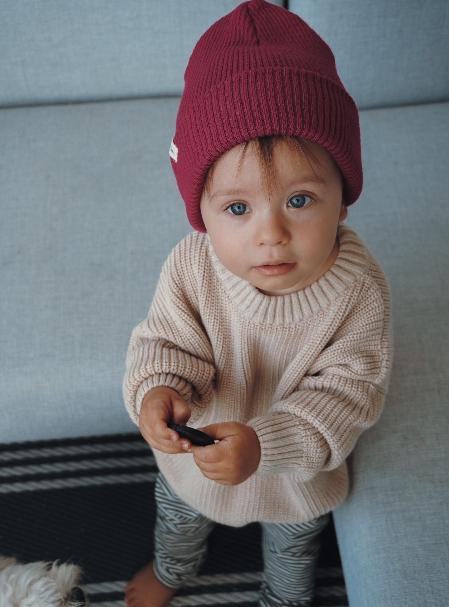KNIT BEANIE RASPBERRY