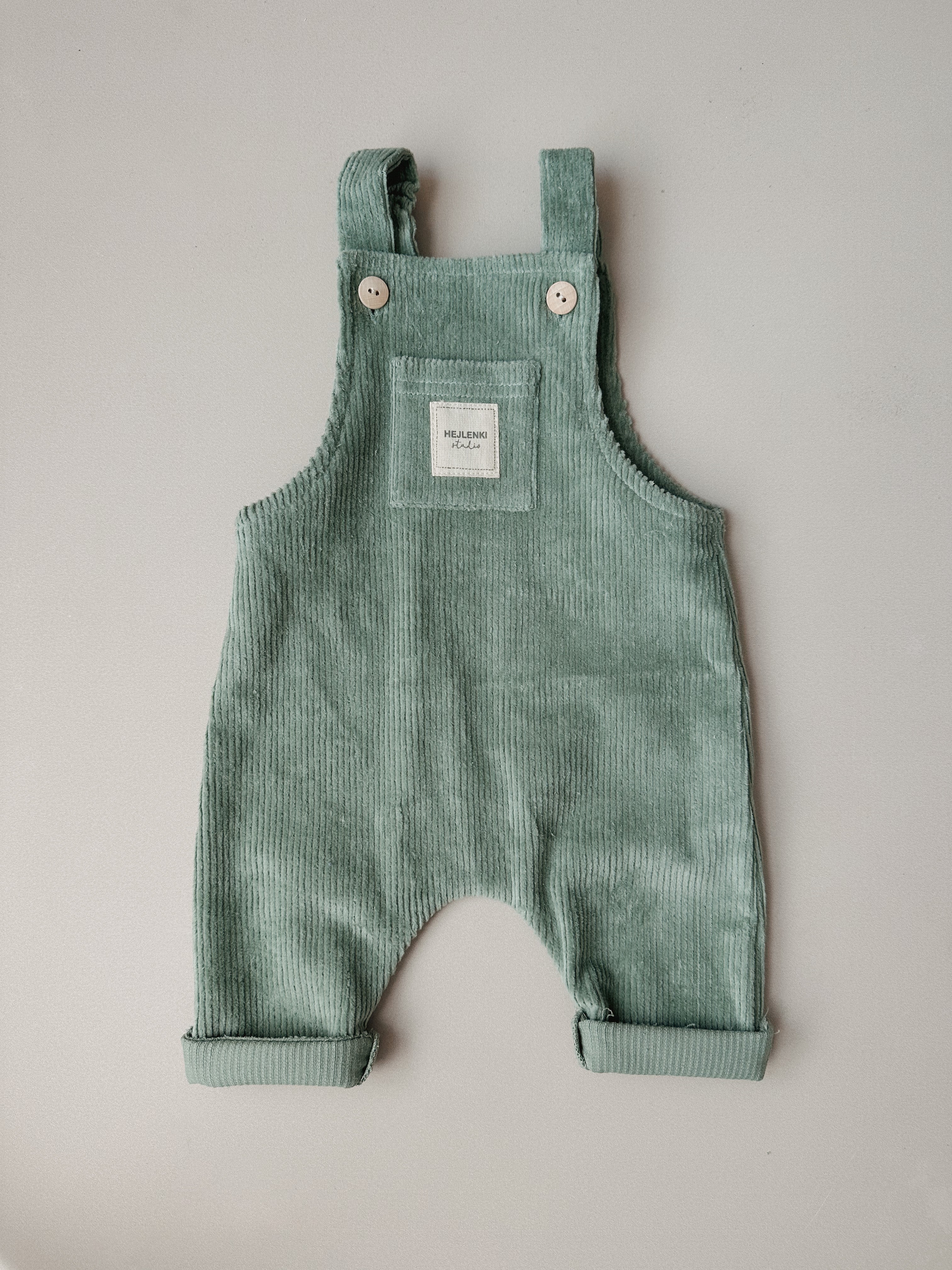 CORDUROY DUNGAREES SAGE