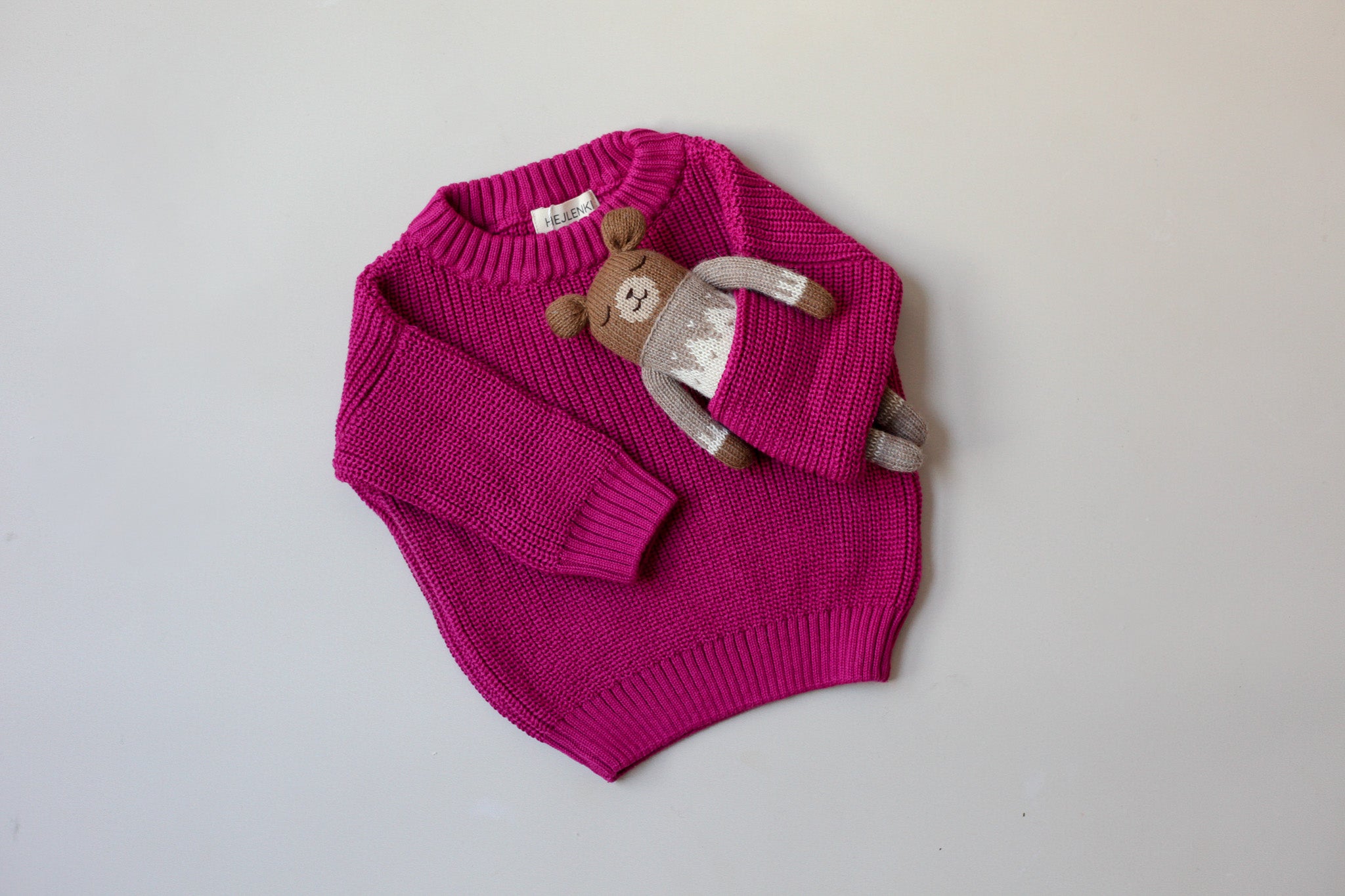 CHUNKY KNIT PULLI RASPBERRY