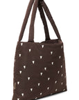 BROWN PUFFY HEARTS MOM BAG