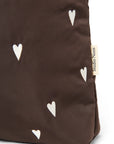 BROWN PUFFY HEARTS MOM BAG