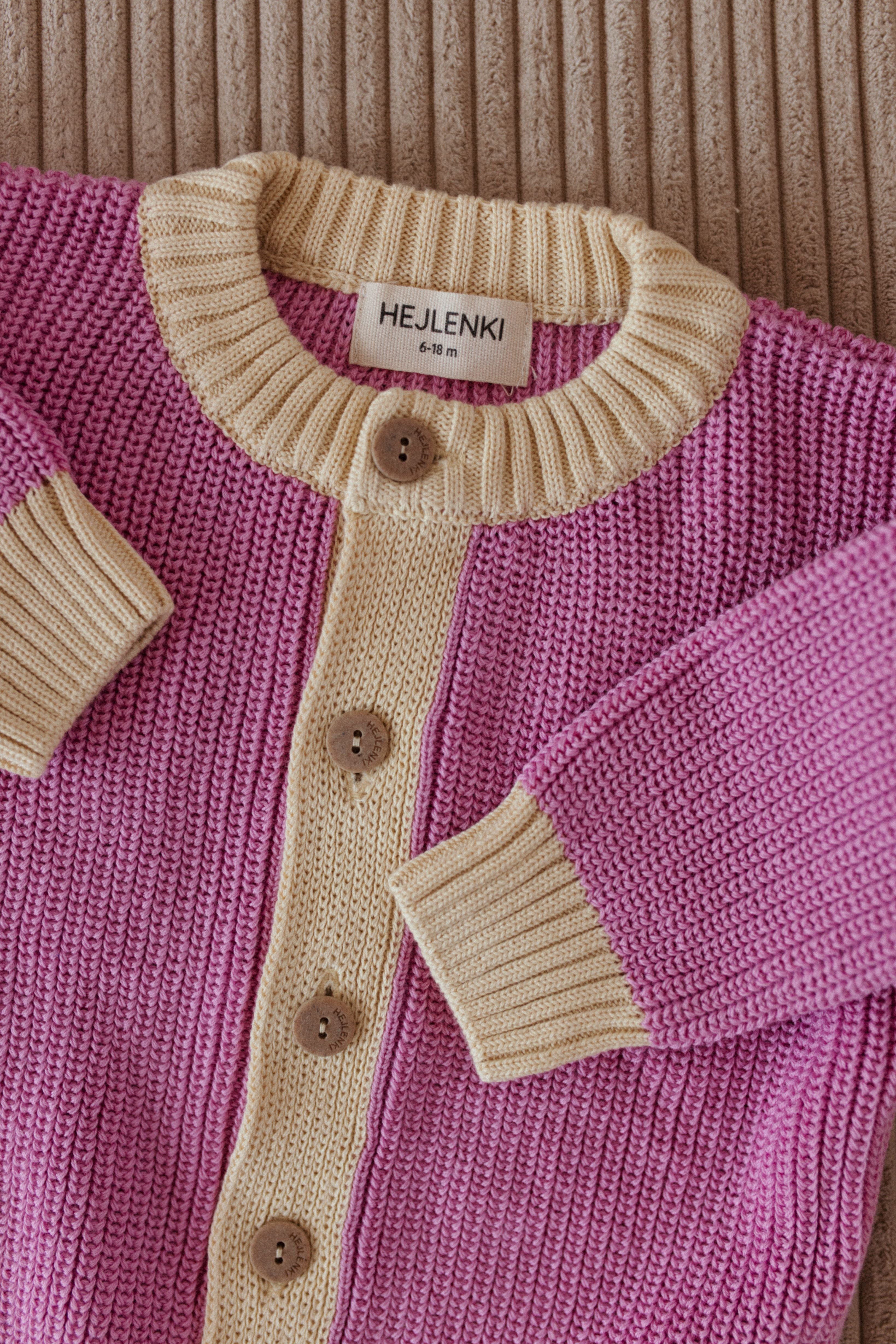 CHUNKY KNIT CARDIGAN CANDY/BUTTER