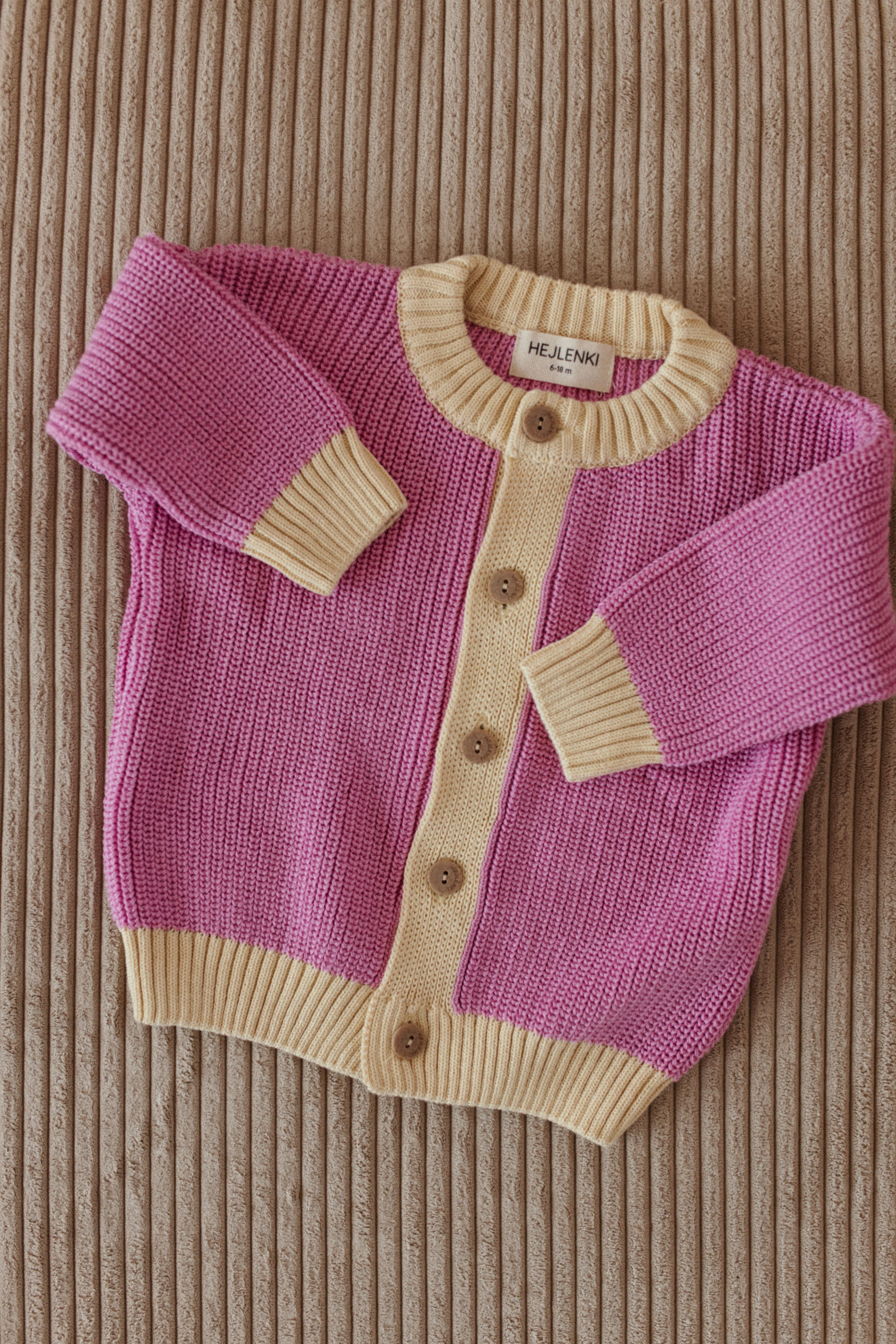 CHUNKY KNIT CARDIGAN CANDY/BUTTER