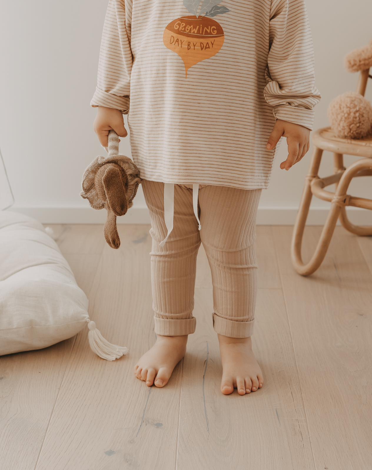 RIB LEGGINGS BROWN RICE