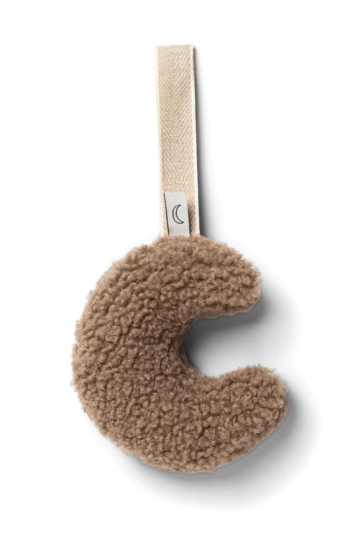 TEDDY PACIFIER CLIP MOON BROWN