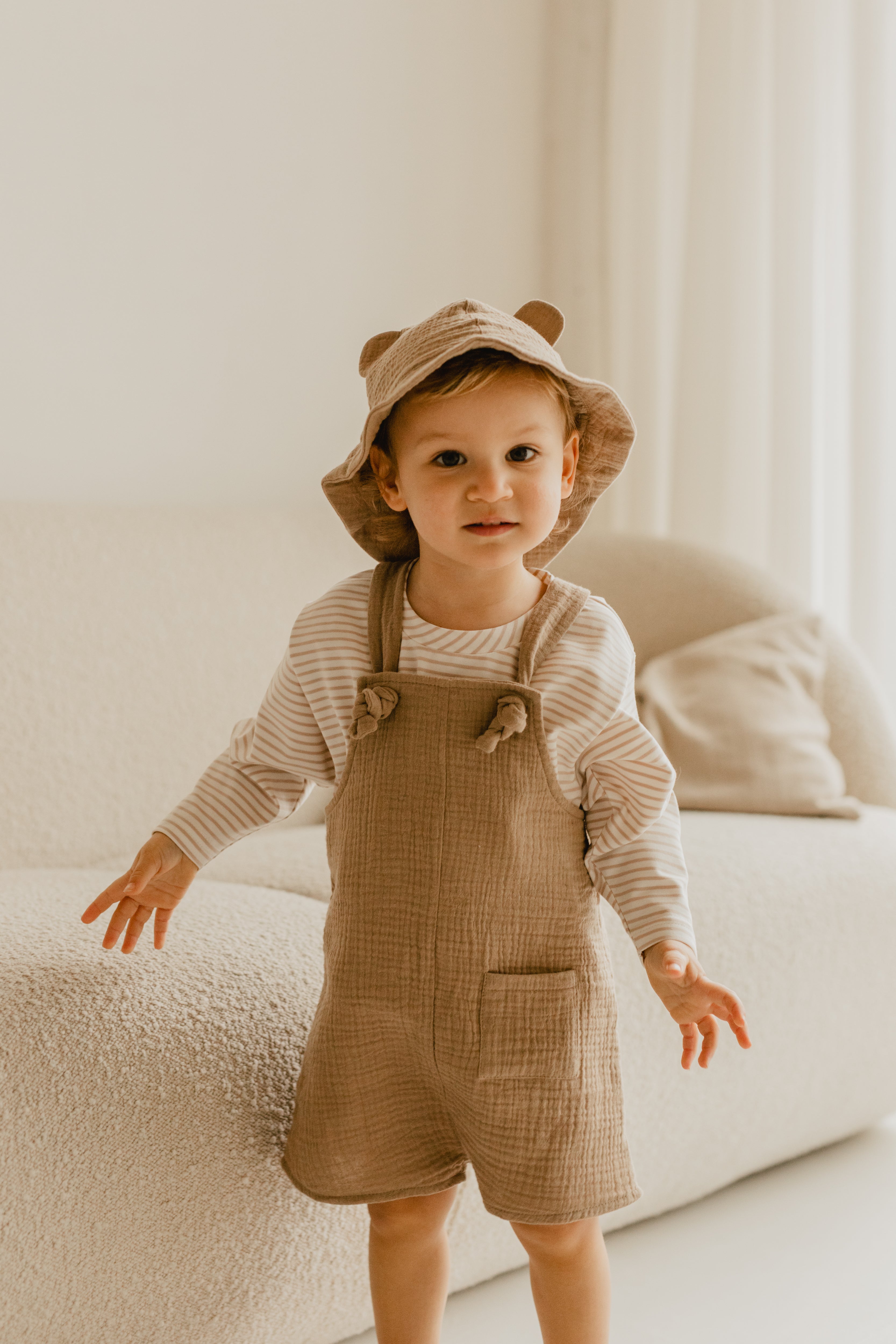 SUMMER HAT WITH EARS DARKBEIGE