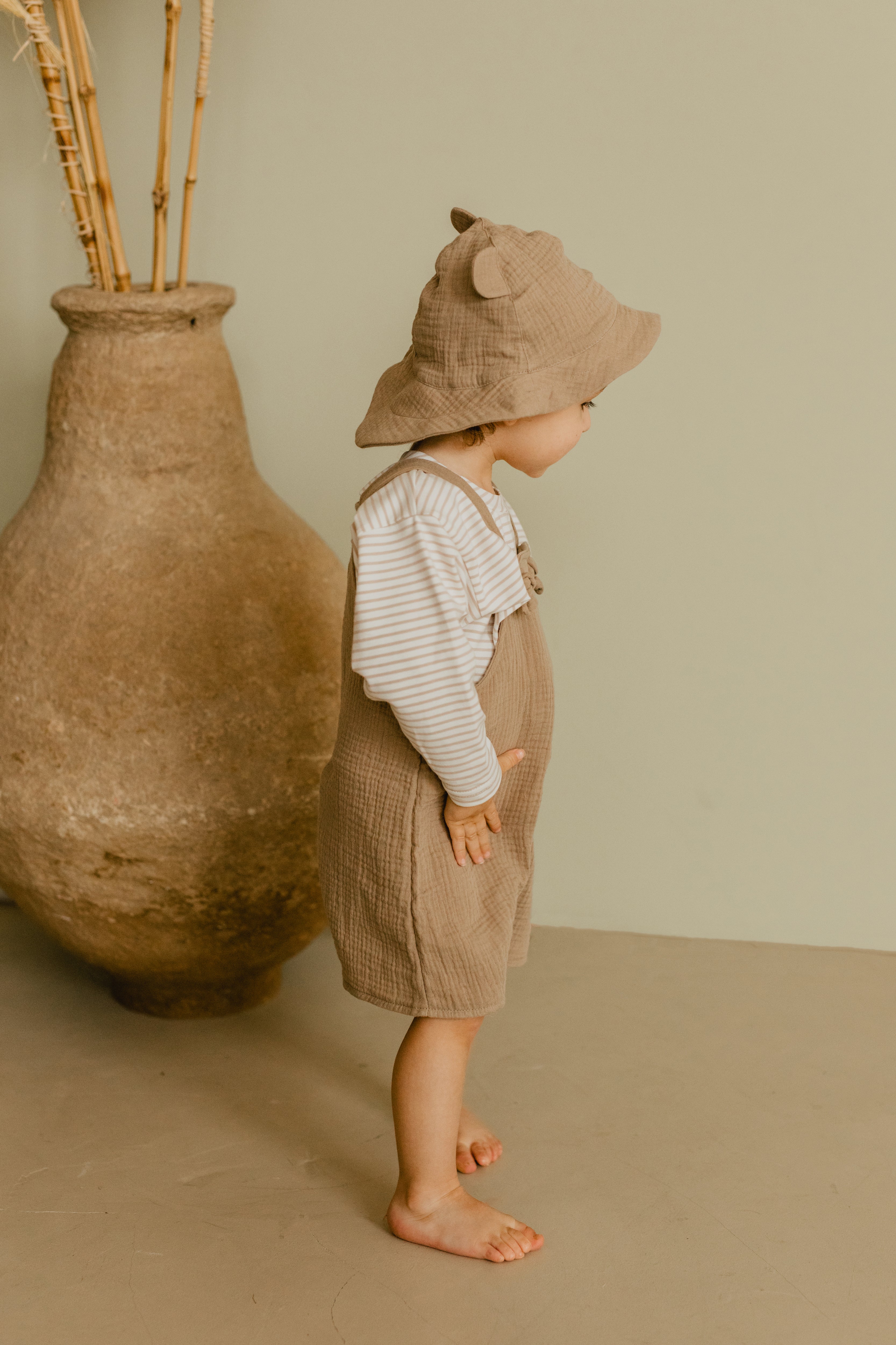 SUMMER HAT WITH EARS DARKBEIGE